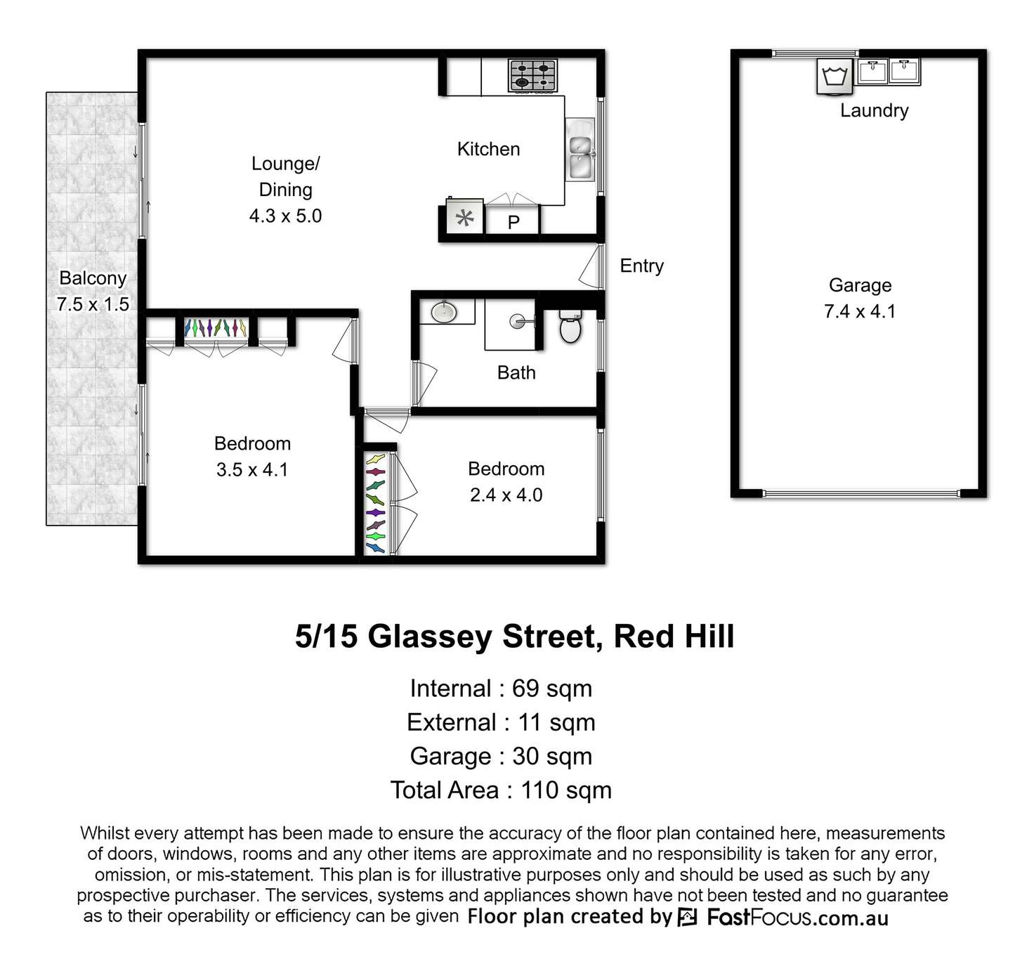Floorplan of Homely unit listing, 5/15 Glassey Street, Red Hill QLD 4059