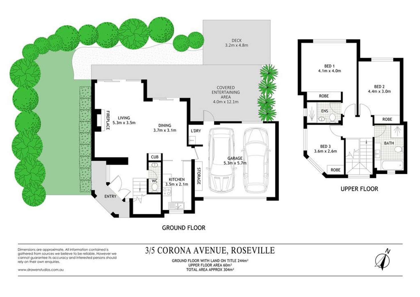 Floorplan of Homely townhouse listing, 3/5 Corona Avenue, Roseville NSW 2069