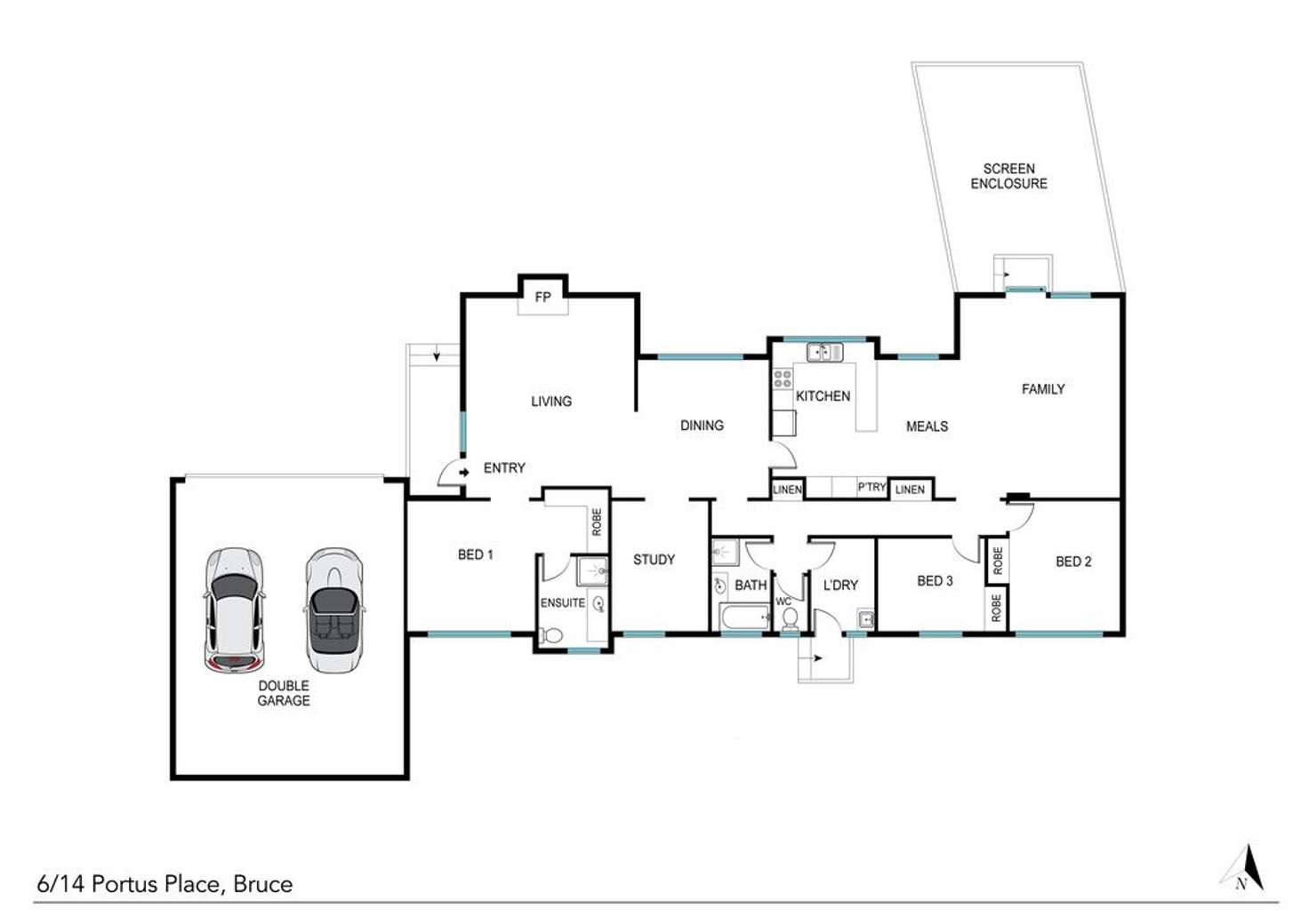 Floorplan of Homely townhouse listing, 6/14 Portus Place, Bruce ACT 2617