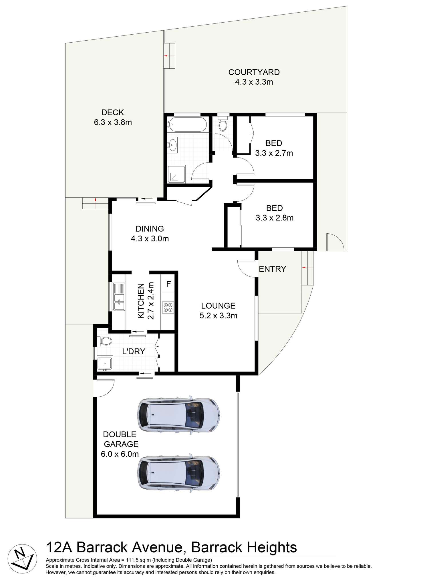 Floorplan of Homely villa listing, 12A Barrack Avenue, Barrack Heights NSW 2528