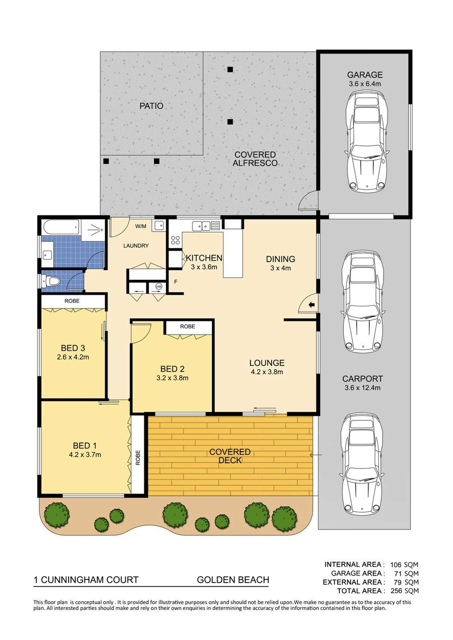 Floorplan of Homely house listing, 1 Cunningham Court, Golden Beach QLD 4551