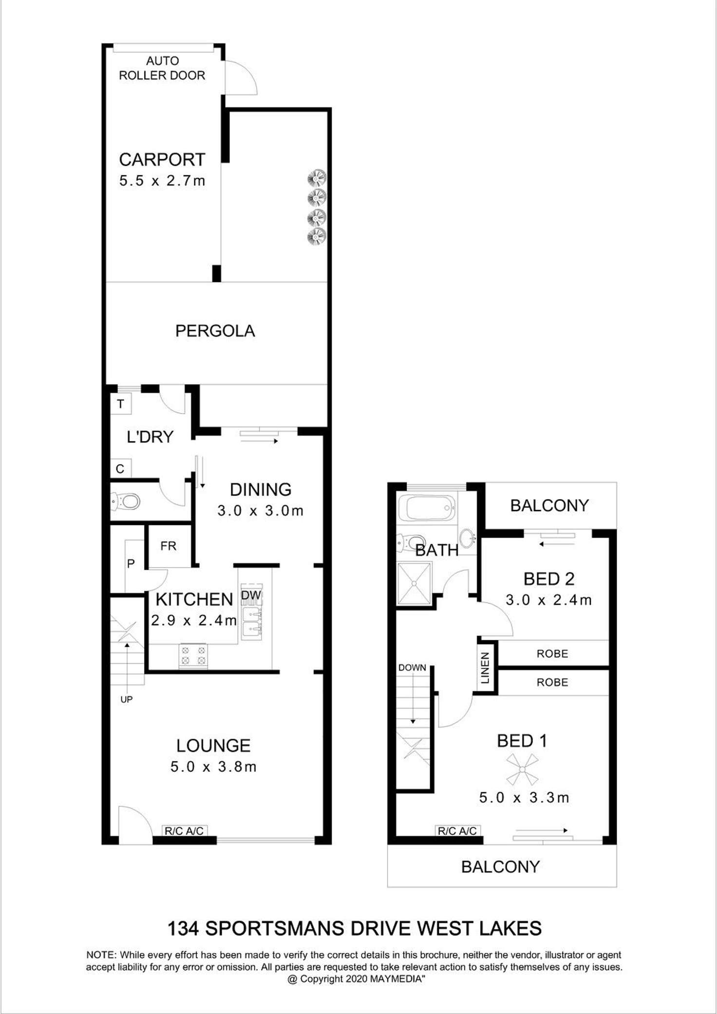 Floorplan of Homely townhouse listing, 134 Sportsmans Drive, West Lakes SA 5021