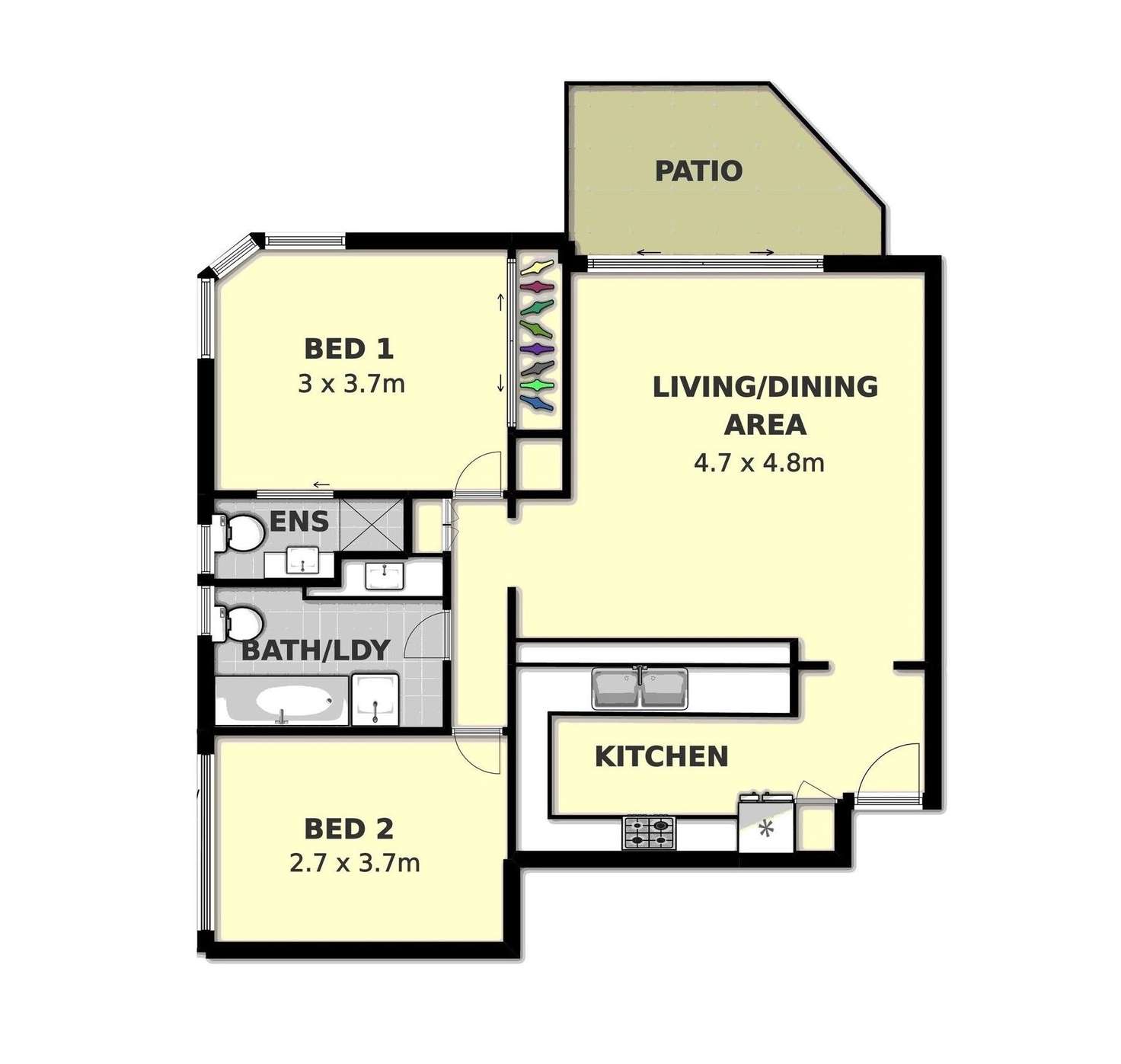 Floorplan of Homely apartment listing, 91/29 George Street, Brisbane City QLD 4000