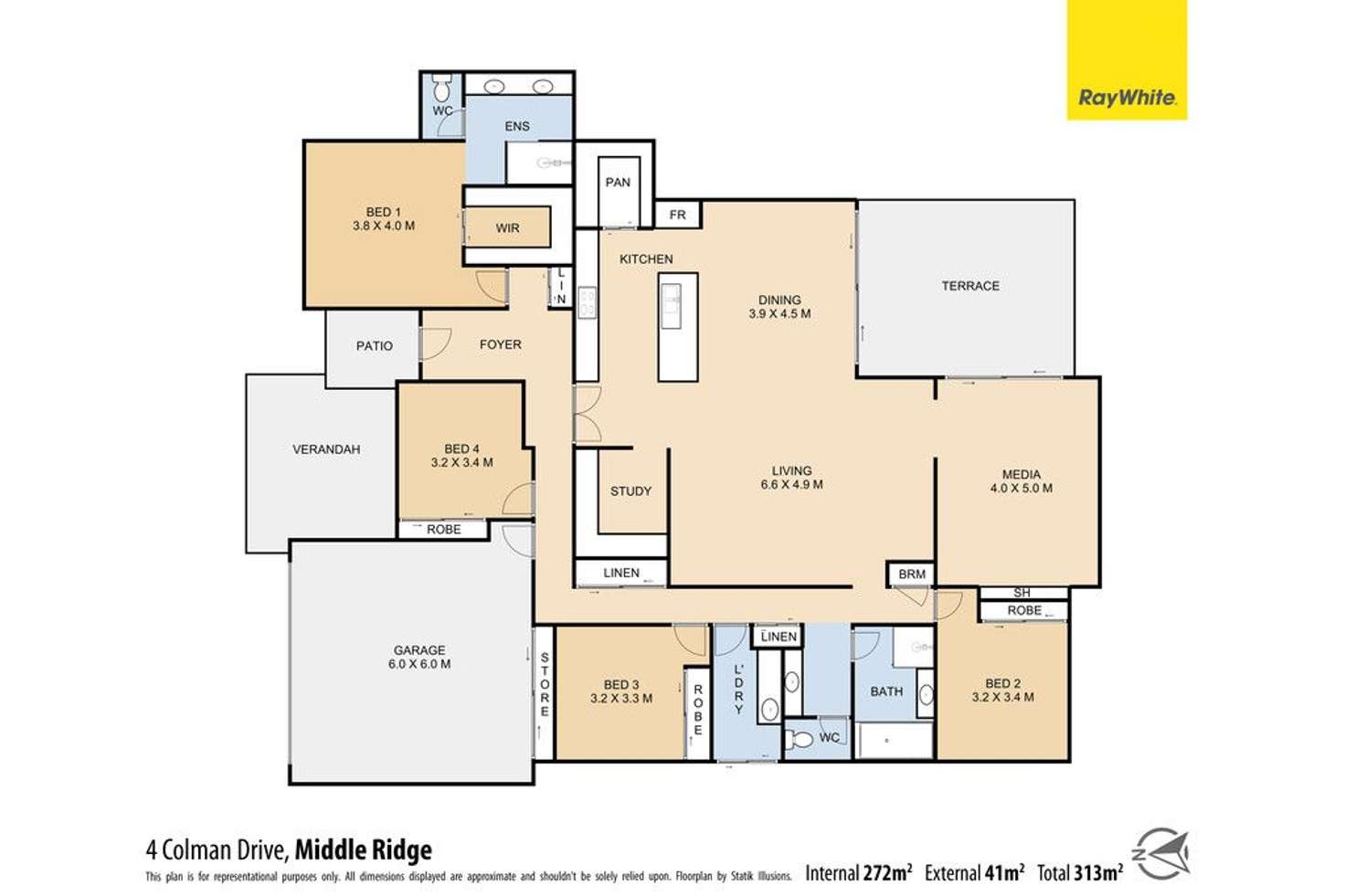 Floorplan of Homely house listing, 4 Colman Drive, Middle Ridge QLD 4350