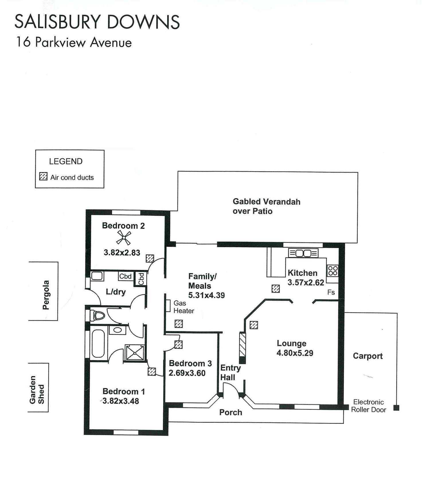 Floorplan of Homely house listing, 16 Parkview Avenue, Salisbury Downs SA 5108