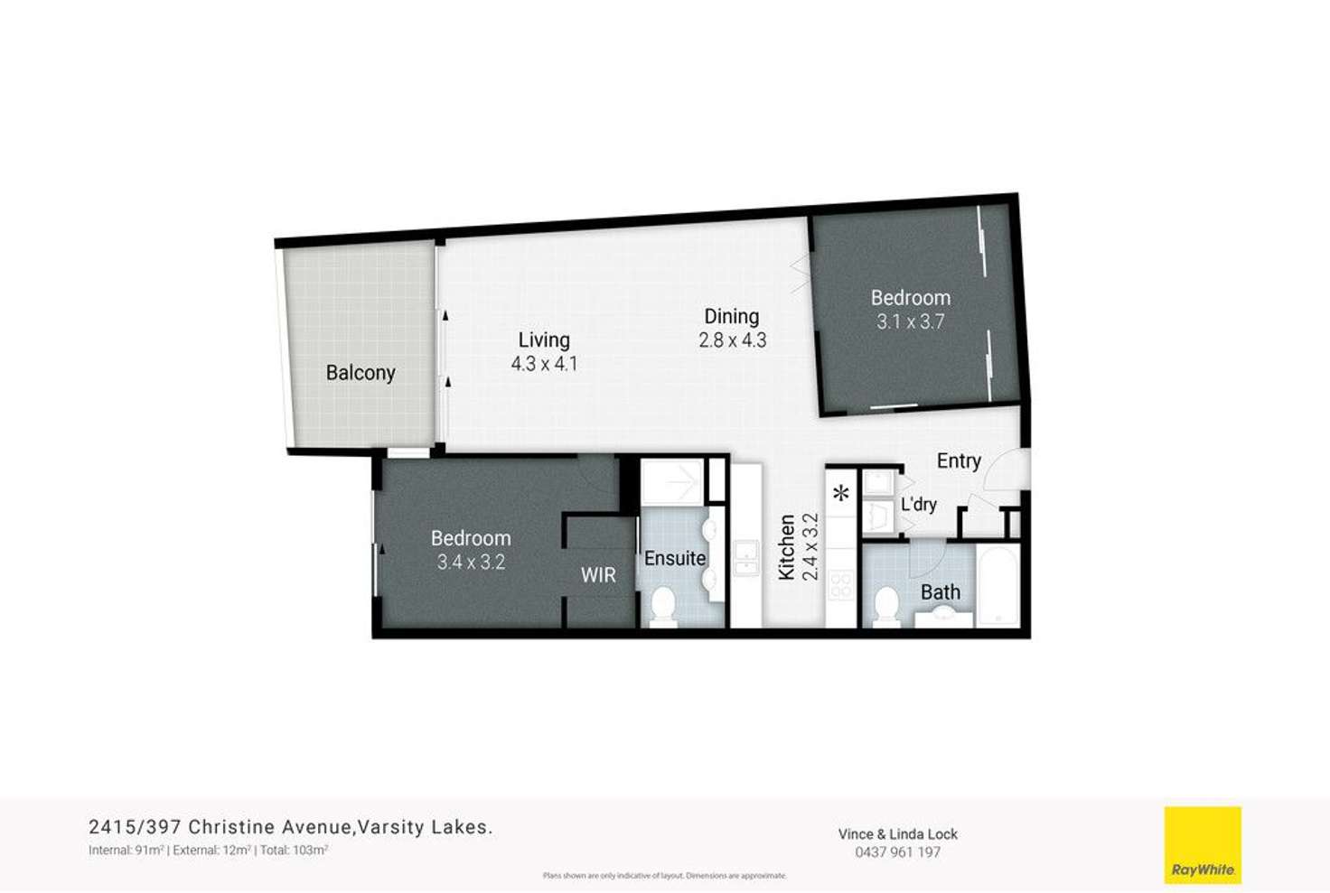 Floorplan of Homely apartment listing, 2415/397 Christine Avenue, Varsity Lakes QLD 4227