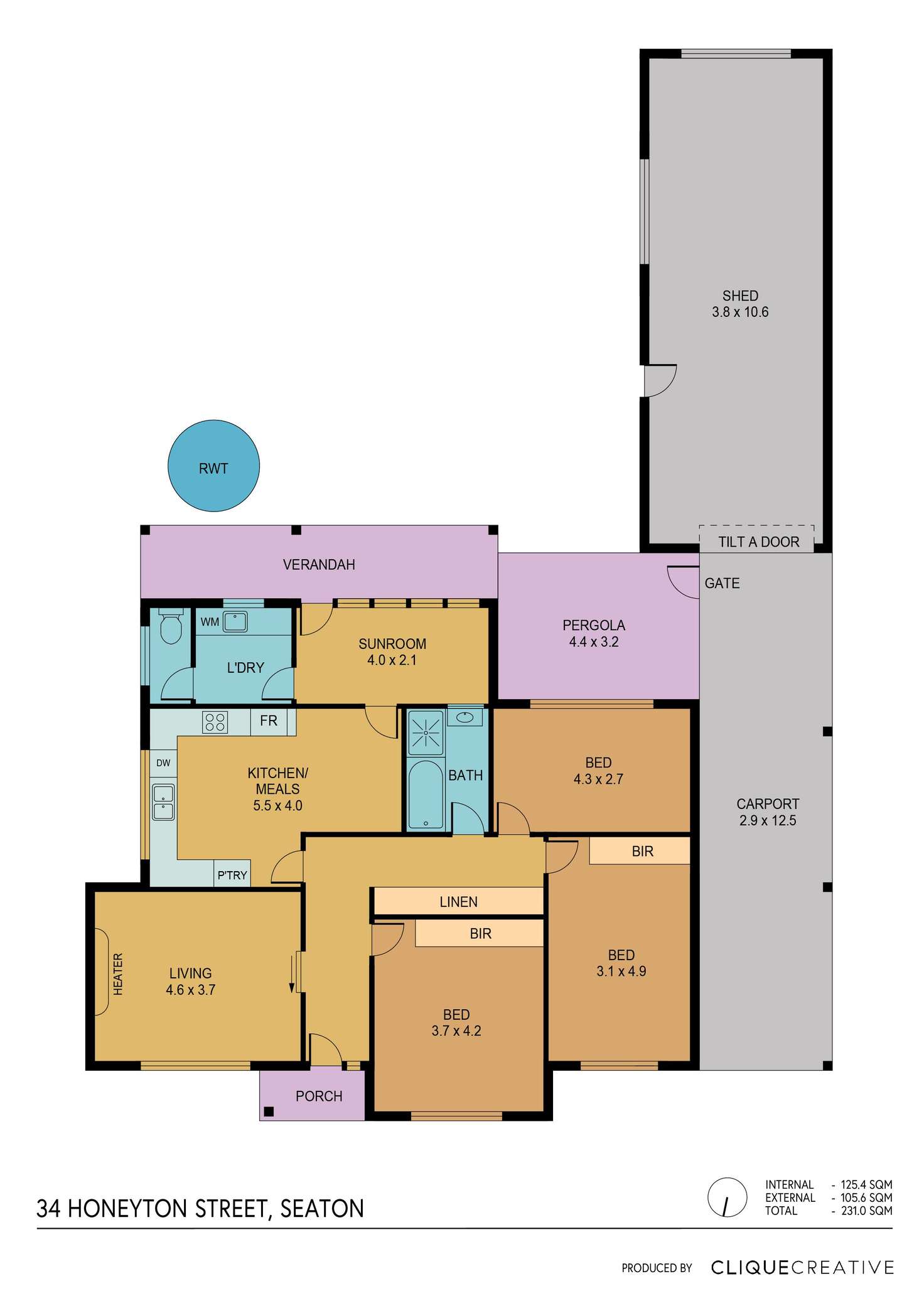 Floorplan of Homely house listing, 34 Honeyton Street, Seaton SA 5023