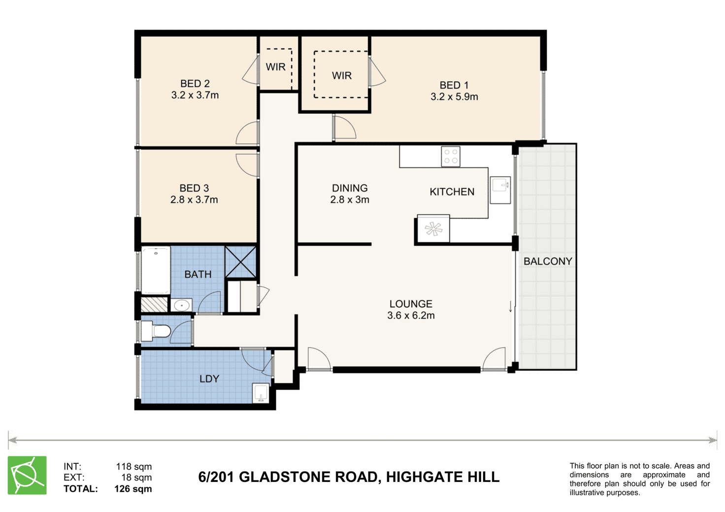 Floorplan of Homely apartment listing, 6/201 Gladstone Road, Highgate Hill QLD 4101