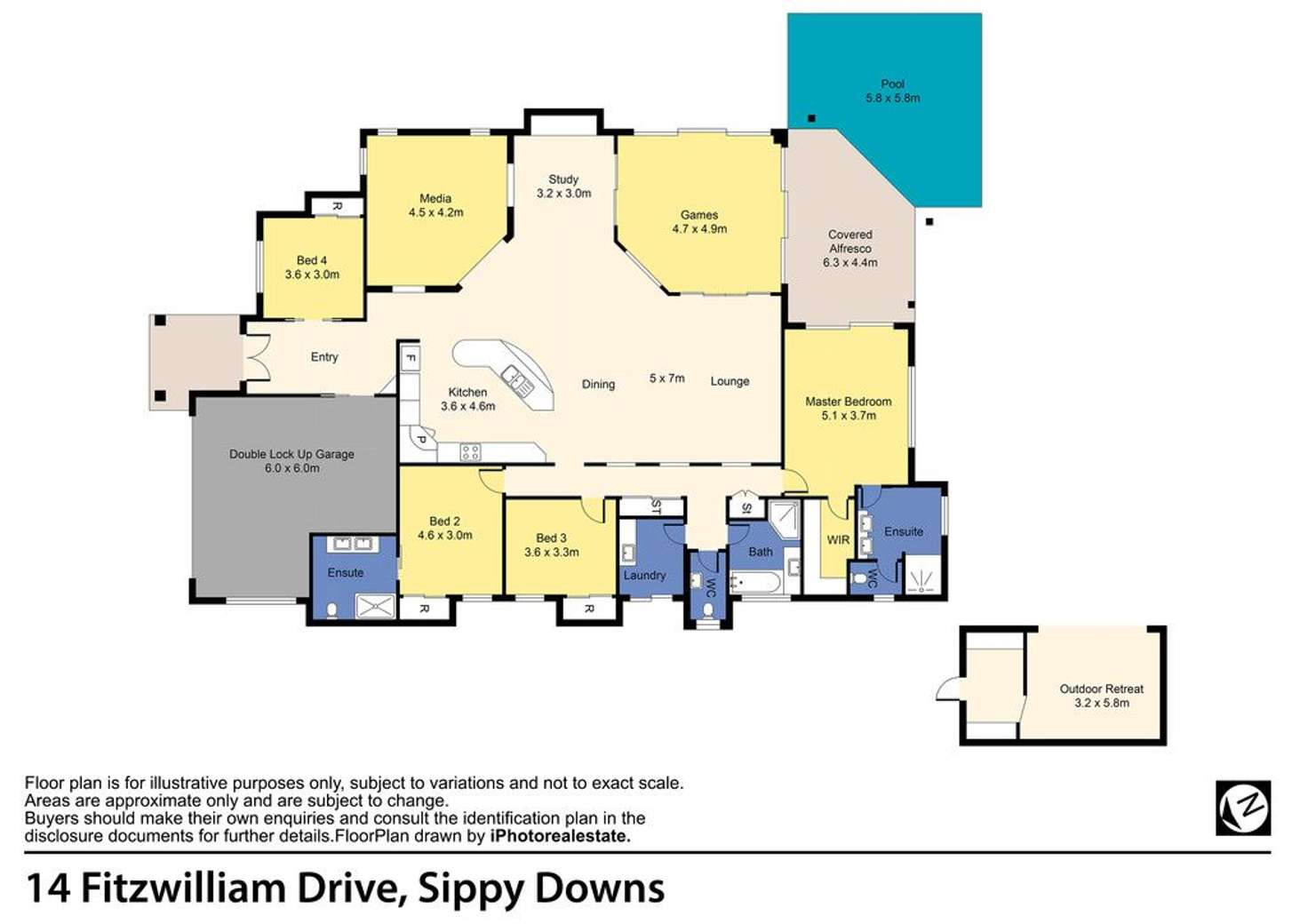 Floorplan of Homely house listing, 14 Fitzwilliam Drive, Sippy Downs QLD 4556