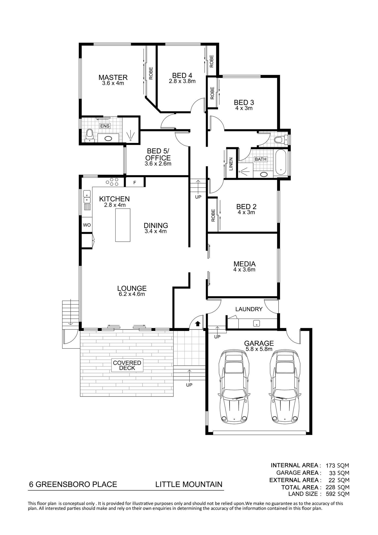 Floorplan of Homely house listing, 6 Greensboro Place, Little Mountain QLD 4551