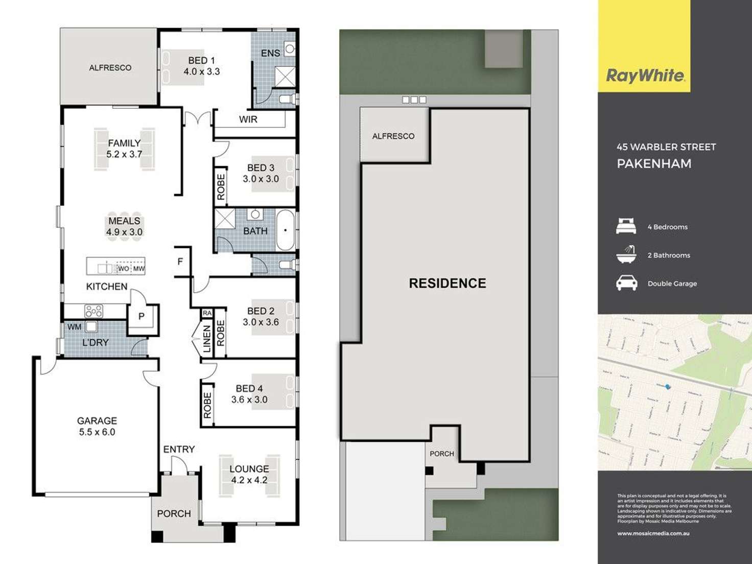 Floorplan of Homely house listing, 45 Warbler Street, Pakenham VIC 3810