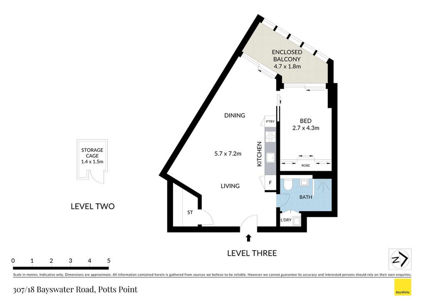 Floorplan of Homely apartment listing, 307/18 Bayswater Road, Potts Point NSW 2011