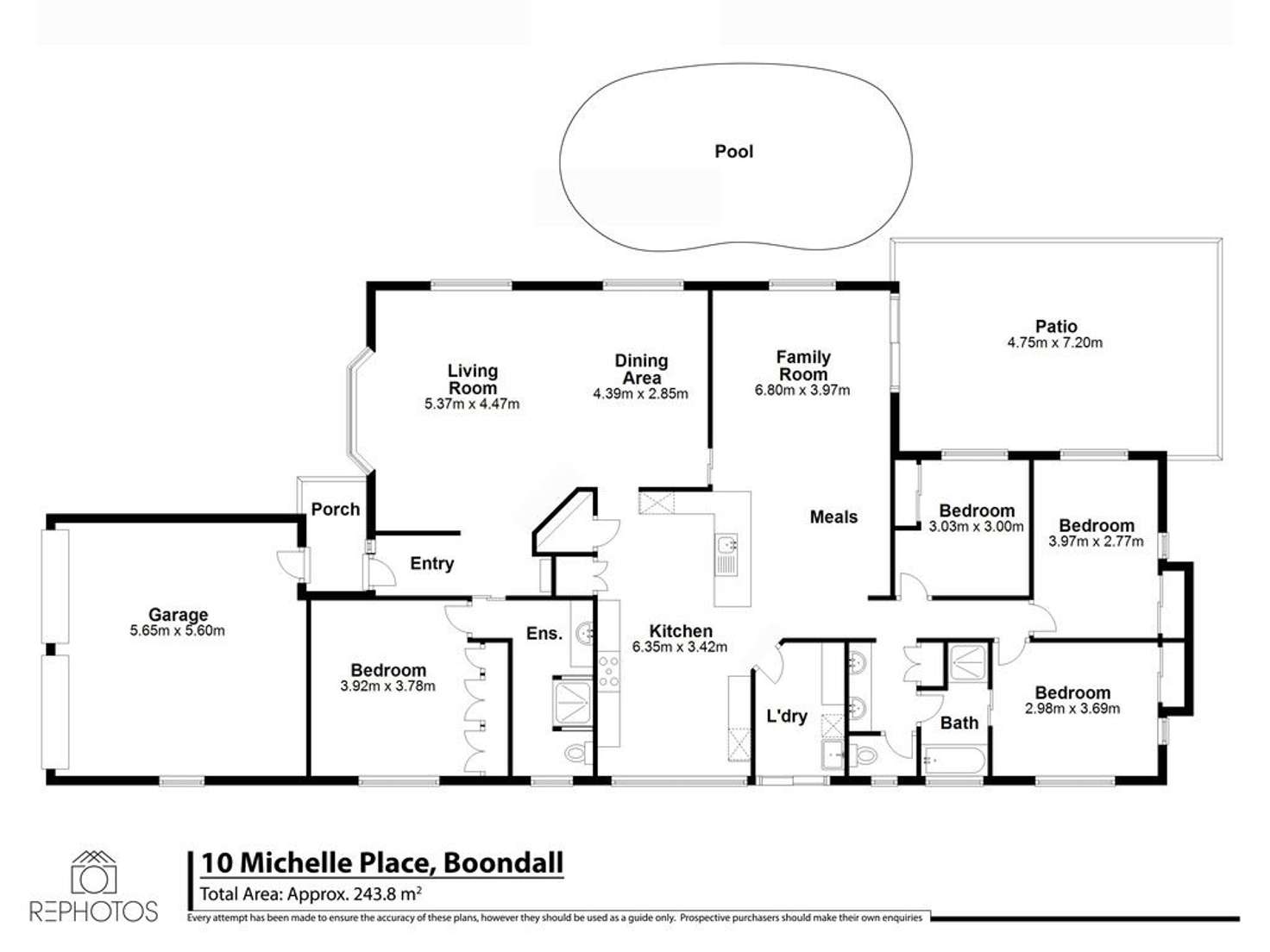 Floorplan of Homely house listing, 10 Michelle Place, Boondall QLD 4034