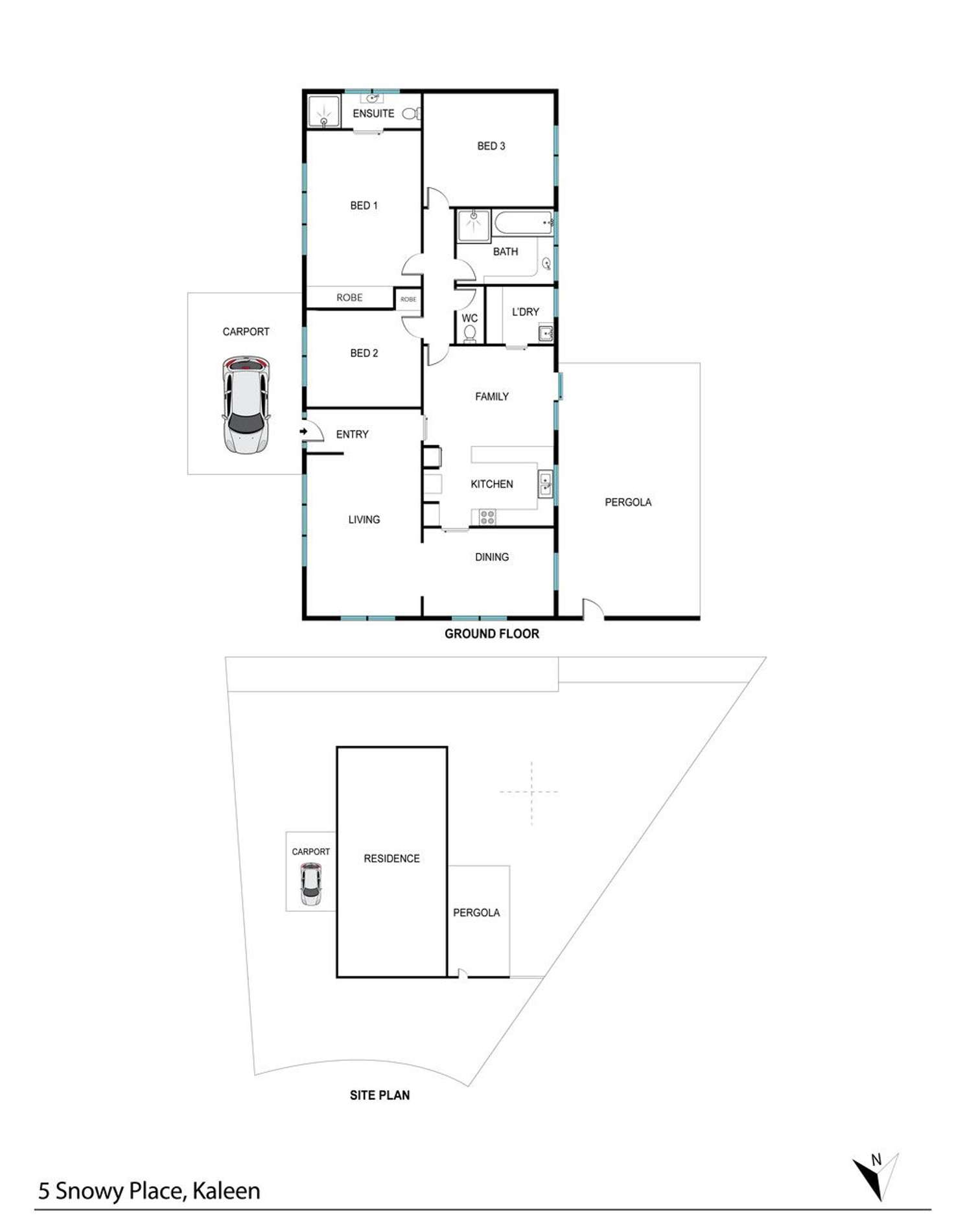 Floorplan of Homely house listing, 5 Snowy Place, Kaleen ACT 2617