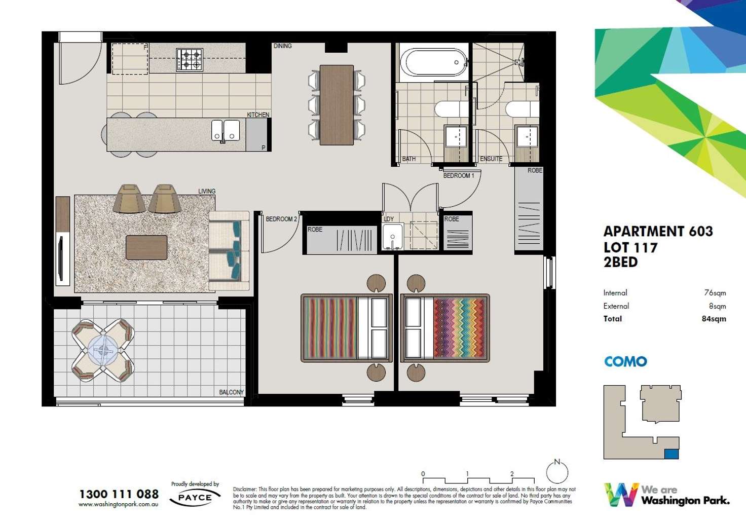 Floorplan of Homely apartment listing, 603/7 Washington Avenue, Riverwood NSW 2210