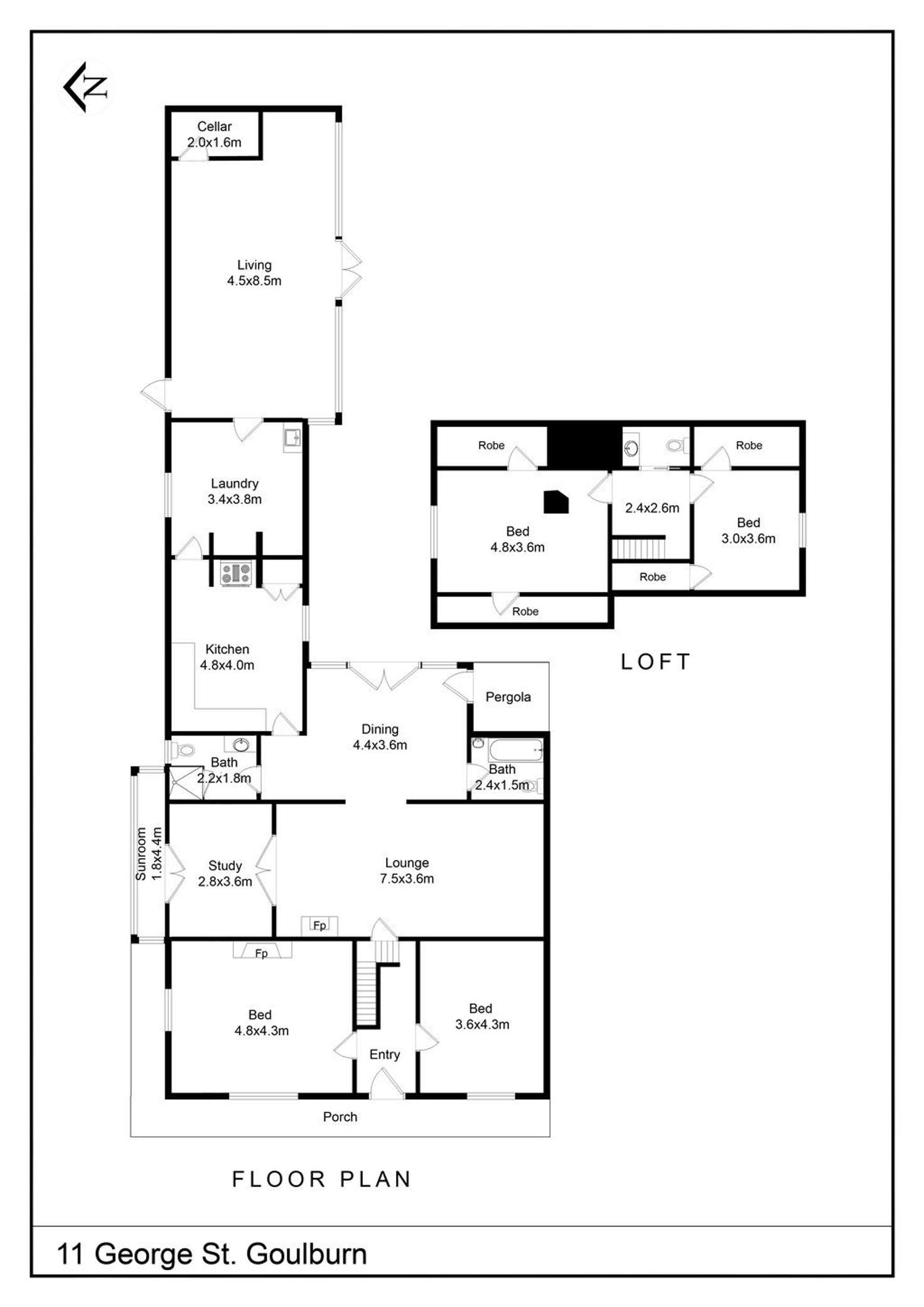 Floorplan of Homely house listing, 11 George Street, Goulburn NSW 2580