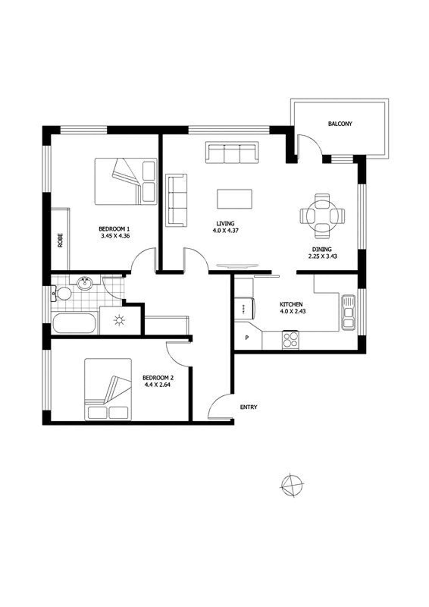 Floorplan of Homely unit listing, 3/802 Pacific Highway, Chatswood NSW 2067