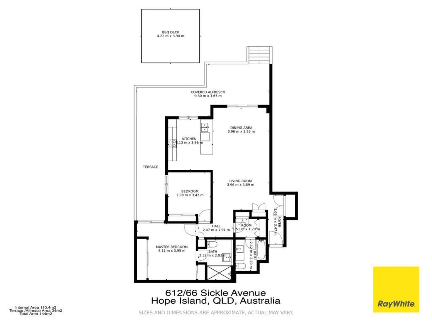 Floorplan of Homely apartment listing, 612/64 Sickle Avenue, Hope Island QLD 4212