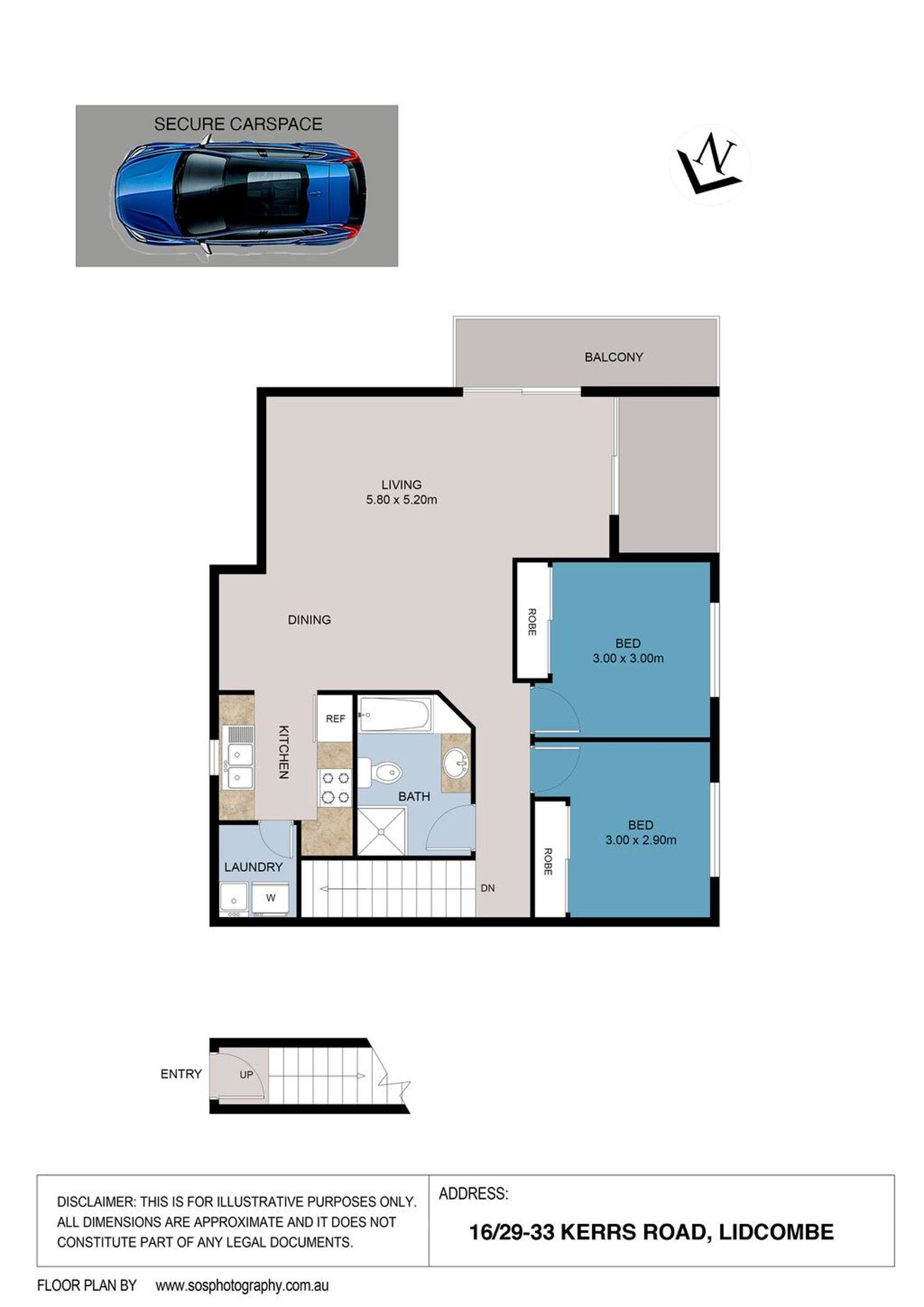 Floorplan of Homely apartment listing, 16/29-33 Kerrs Road, Lidcombe NSW 2141