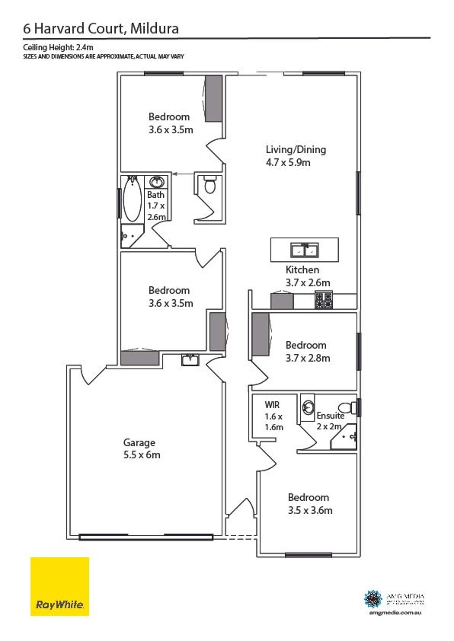 Floorplan of Homely house listing, 6 Harvard Court, Mildura VIC 3500