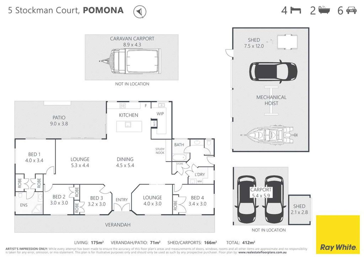 Floorplan of Homely house listing, 5 Stockman Court, Pomona QLD 4568