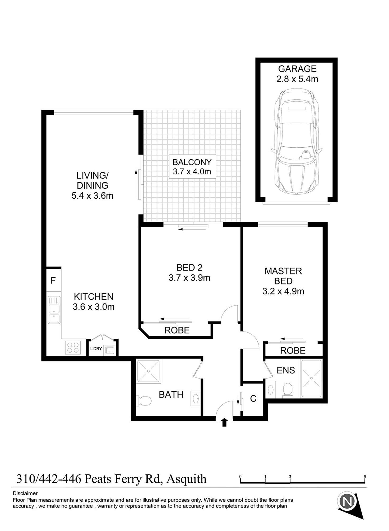 Floorplan of Homely apartment listing, 310/442-446 Peats Ferry Road, Asquith NSW 2077