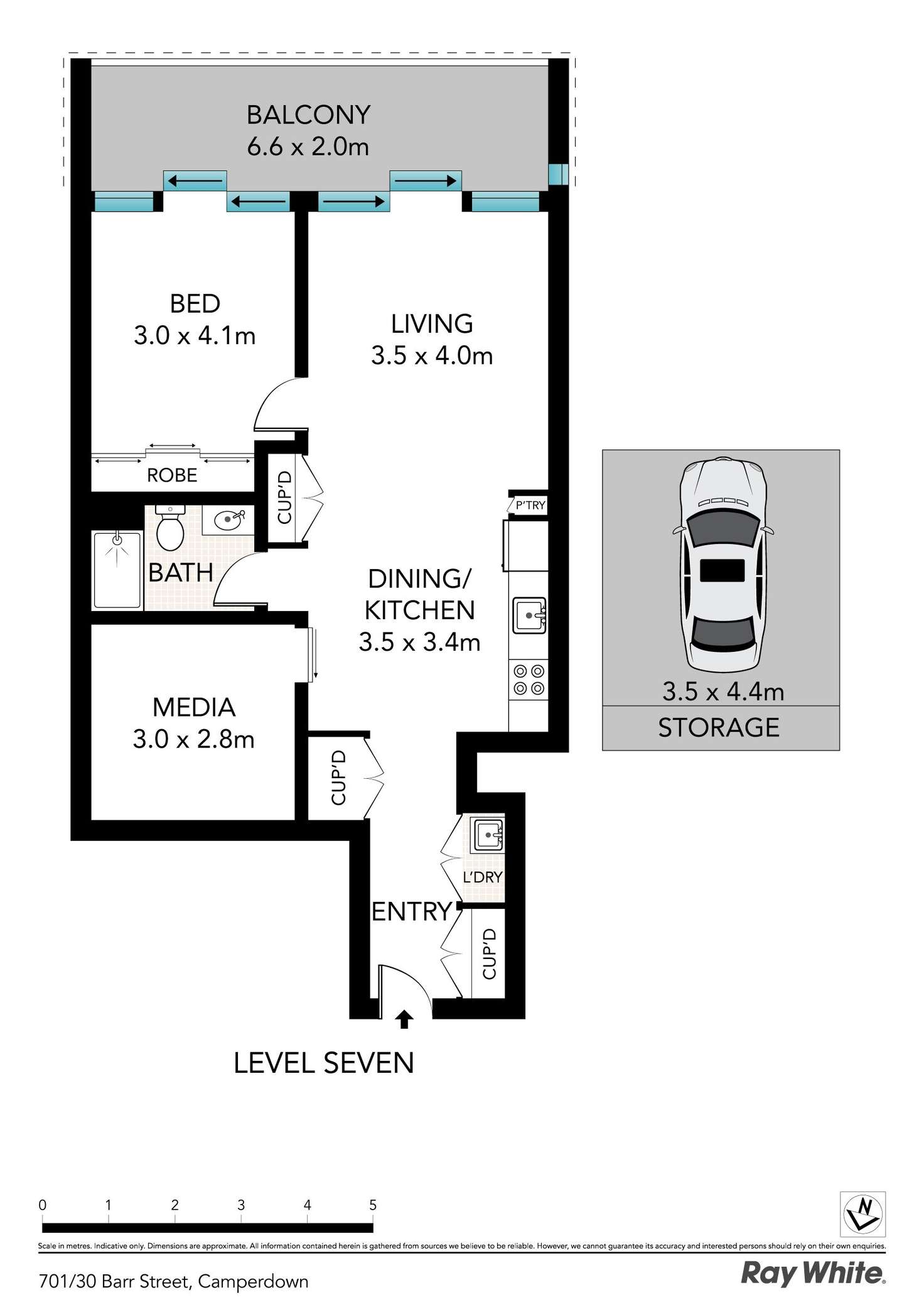 Floorplan of Homely apartment listing, 701/30 Barr Street, Camperdown NSW 2050