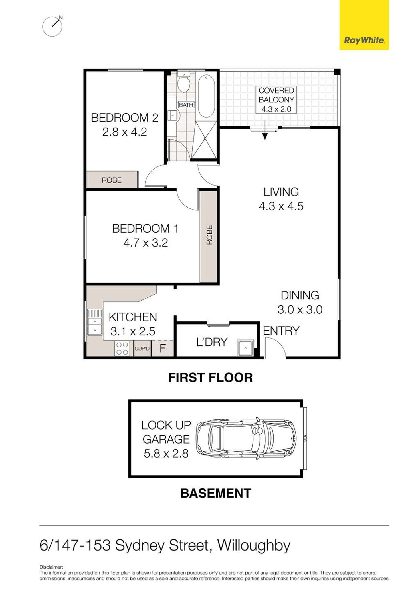 Floorplan of Homely unit listing, 6/147-153 Sydney Street, Willoughby NSW 2068