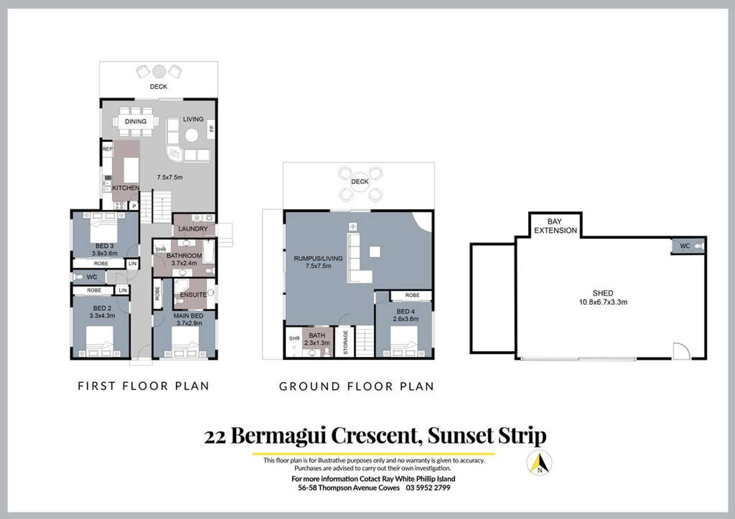 Floorplan of Homely house listing, 22 Bermagui Crescent, Sunset Strip VIC 3922