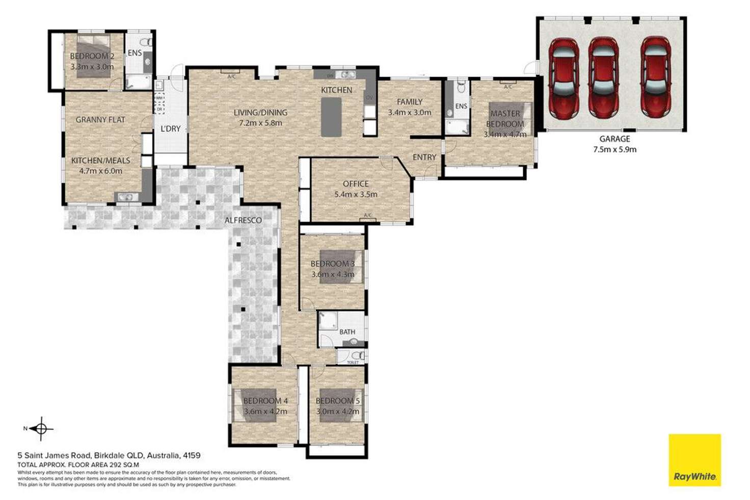 Floorplan of Homely house listing, 5 St James Road, Birkdale QLD 4159
