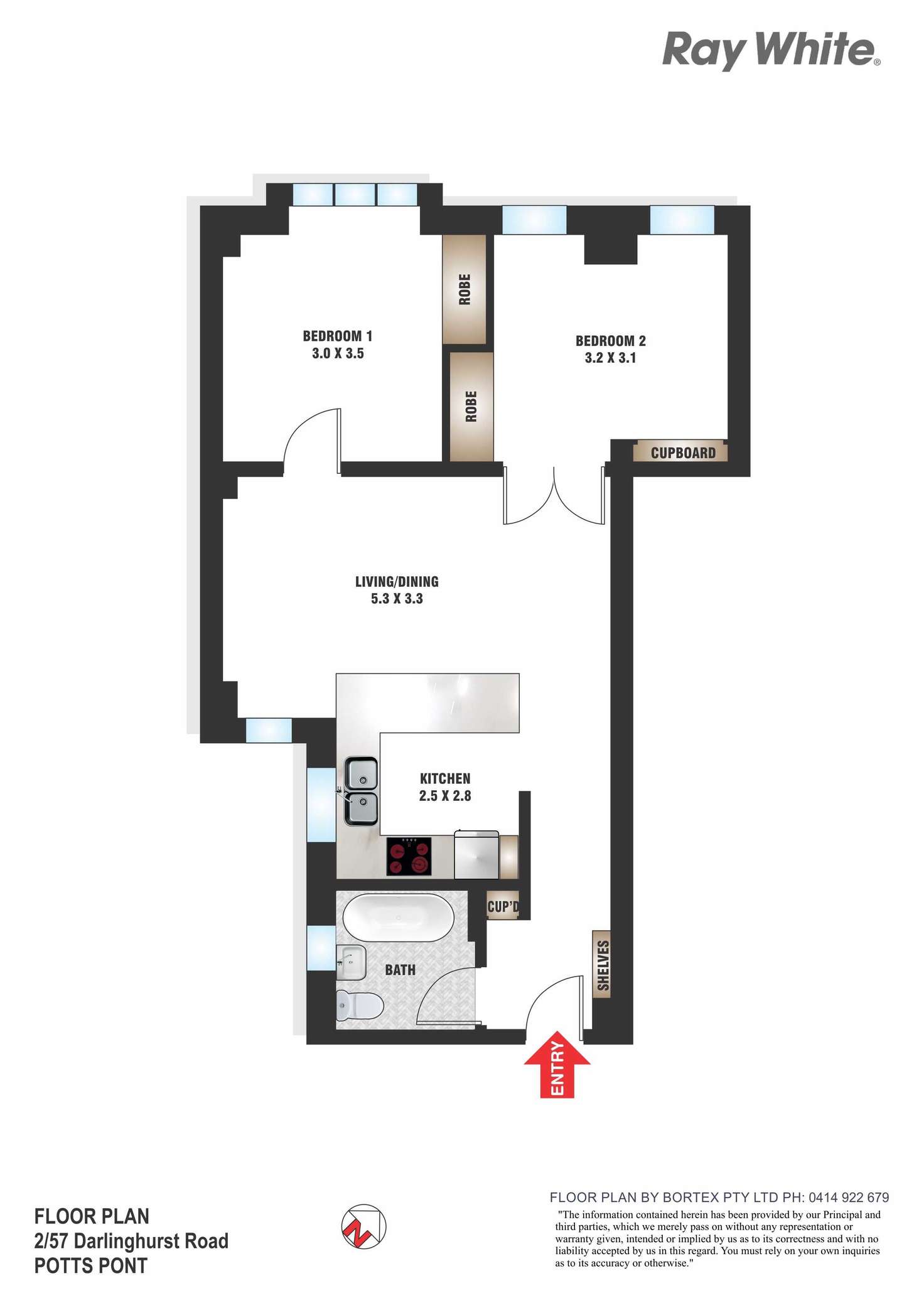 Floorplan of Homely apartment listing, 2/57 Darlinghurst Road, Potts Point NSW 2011