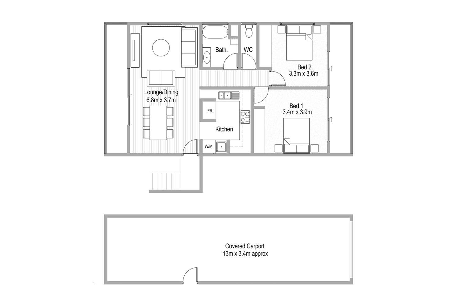 Floorplan of Homely unit listing, 8/47 Stopford Street, Wooloowin QLD 4030