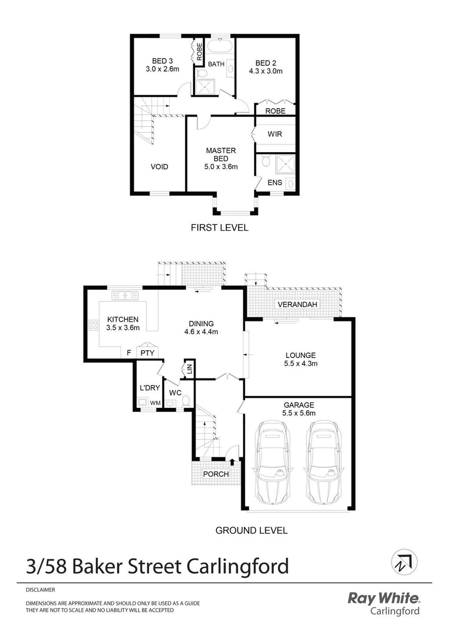 Floorplan of Homely townhouse listing, 3/58 Baker Street, Carlingford NSW 2118