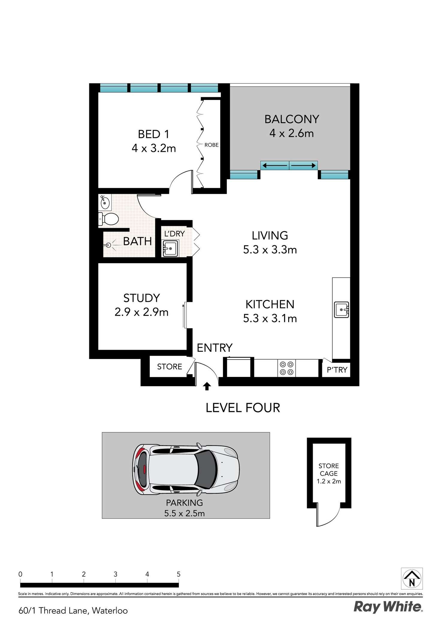 Floorplan of Homely apartment listing, 60/1 Thread Lane, Waterloo NSW 2017