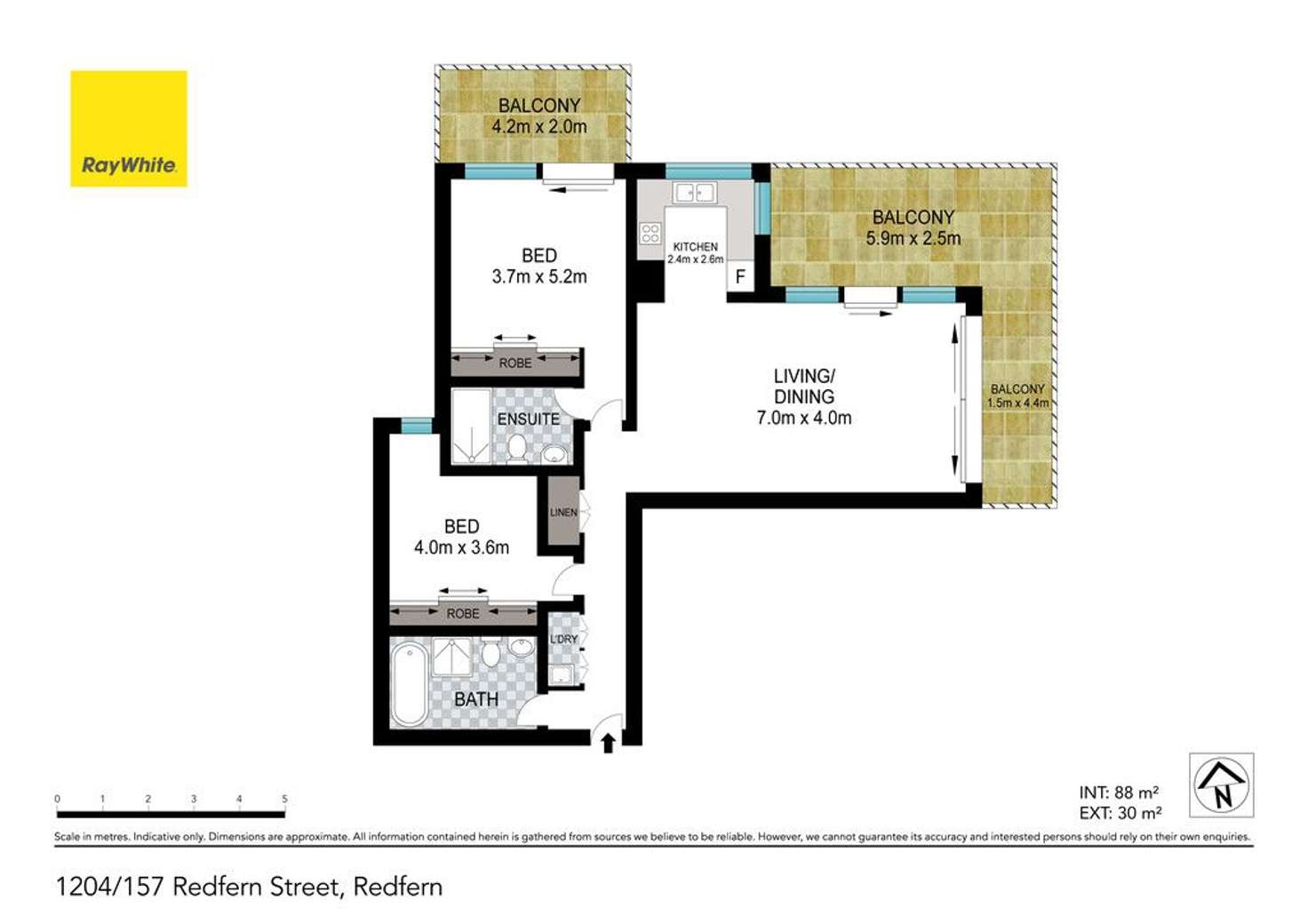 Floorplan of Homely apartment listing, 1204/157 Redfern Street, Redfern NSW 2016