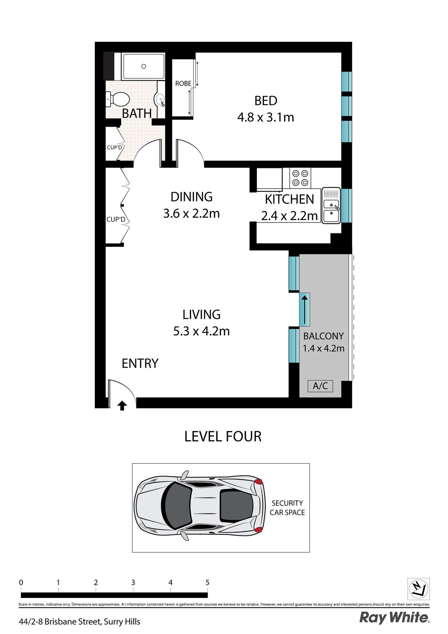 Floorplan of Homely unit listing, 44/2-8 Brisbane Street, Surry Hills NSW 2010