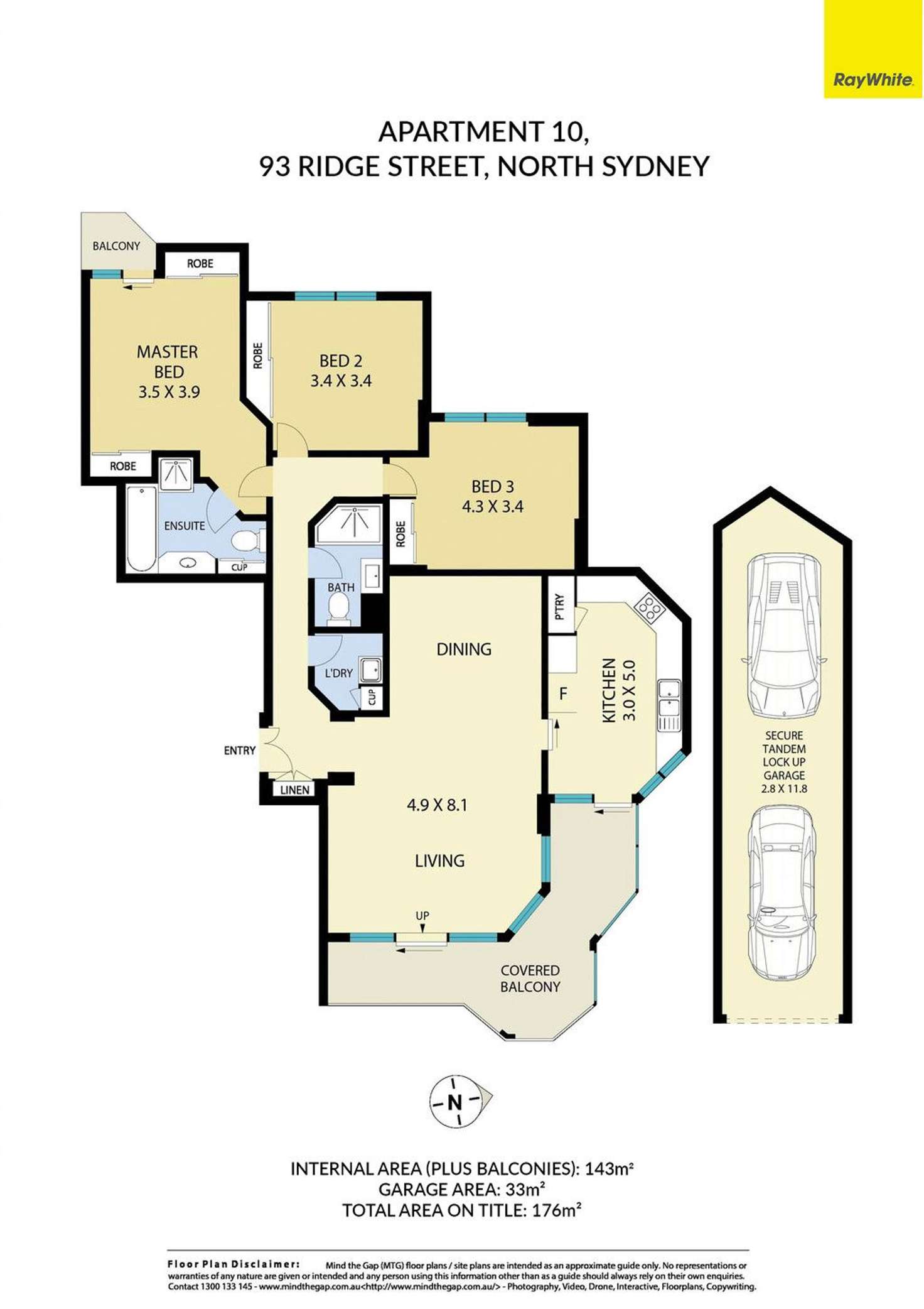 Floorplan of Homely apartment listing, 10/93 Ridge Street, North Sydney NSW 2060