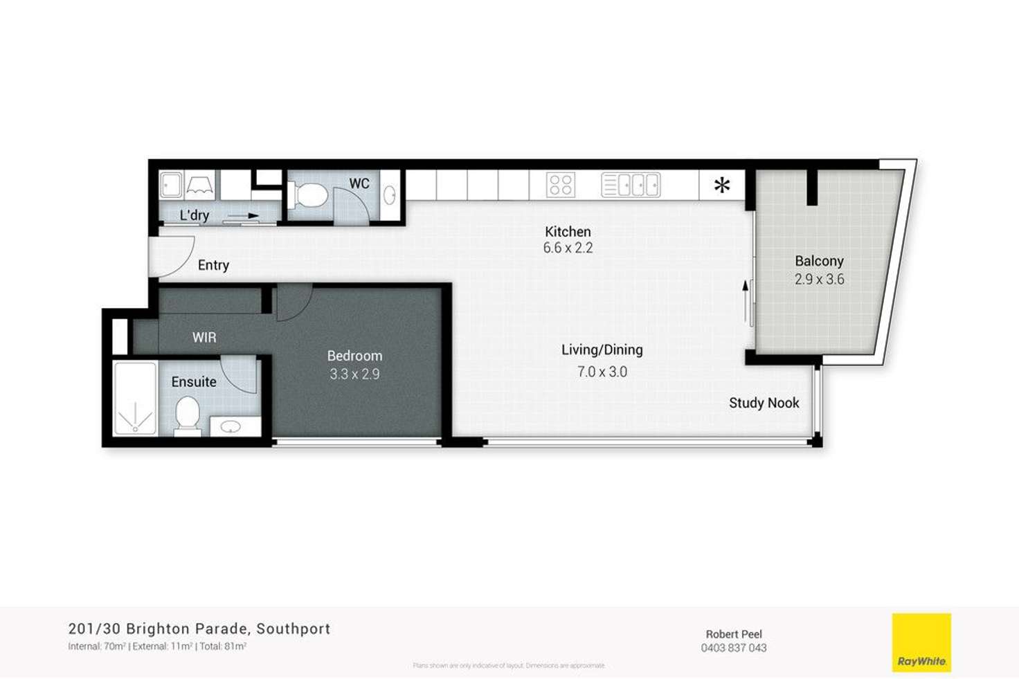 Floorplan of Homely unit listing, 201/30 Brighton Parade, Southport QLD 4215