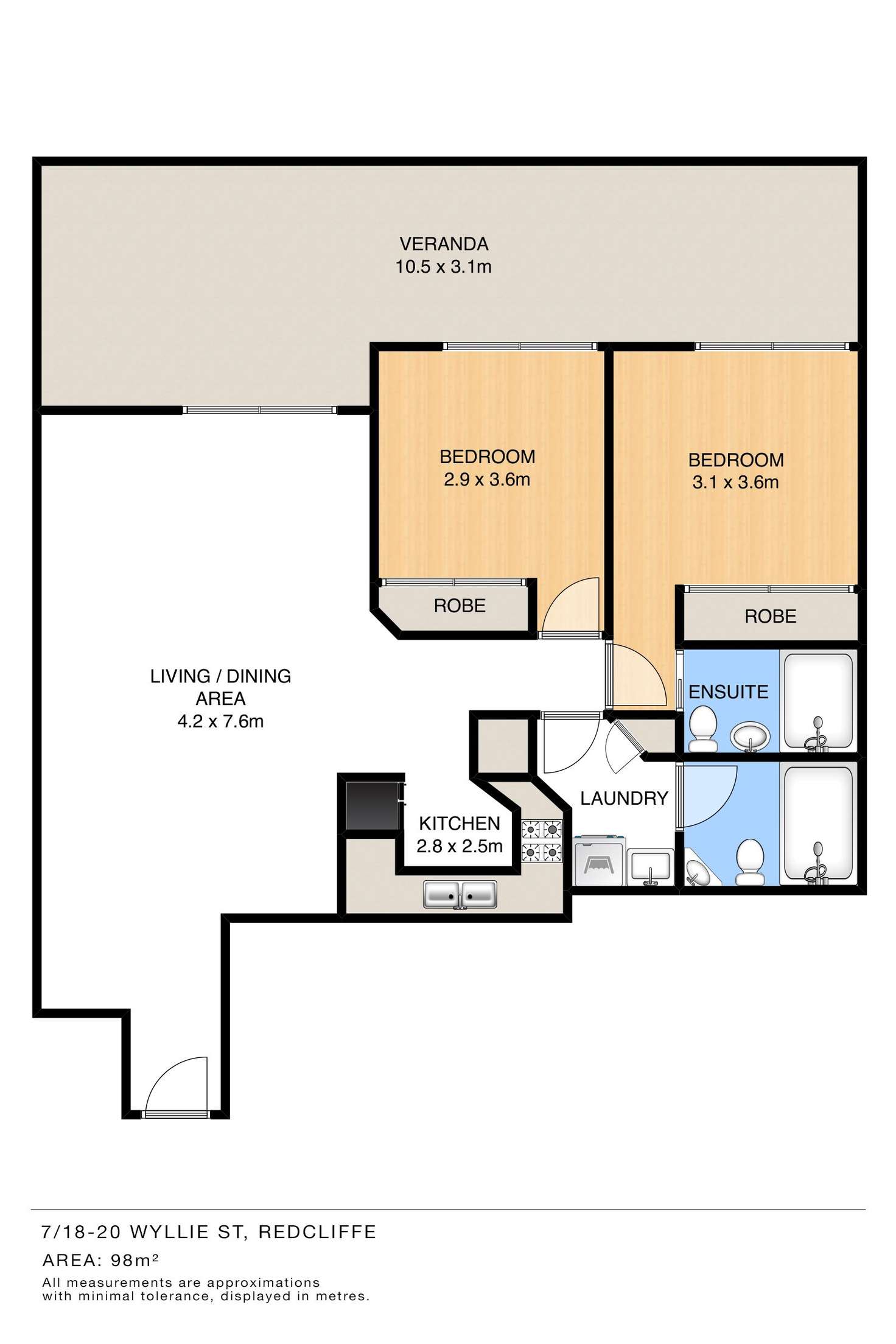 Floorplan of Homely unit listing, 7/18-20 Wyllie Street, Redcliffe QLD 4020