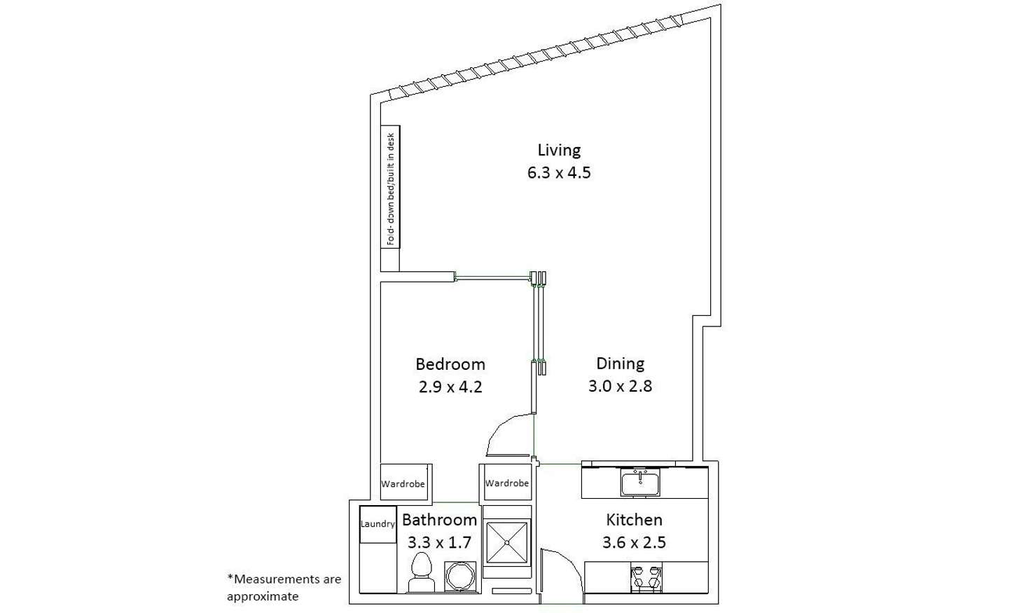Floorplan of Homely apartment listing, 301/227 Victoria Street, Darlinghurst NSW 2010