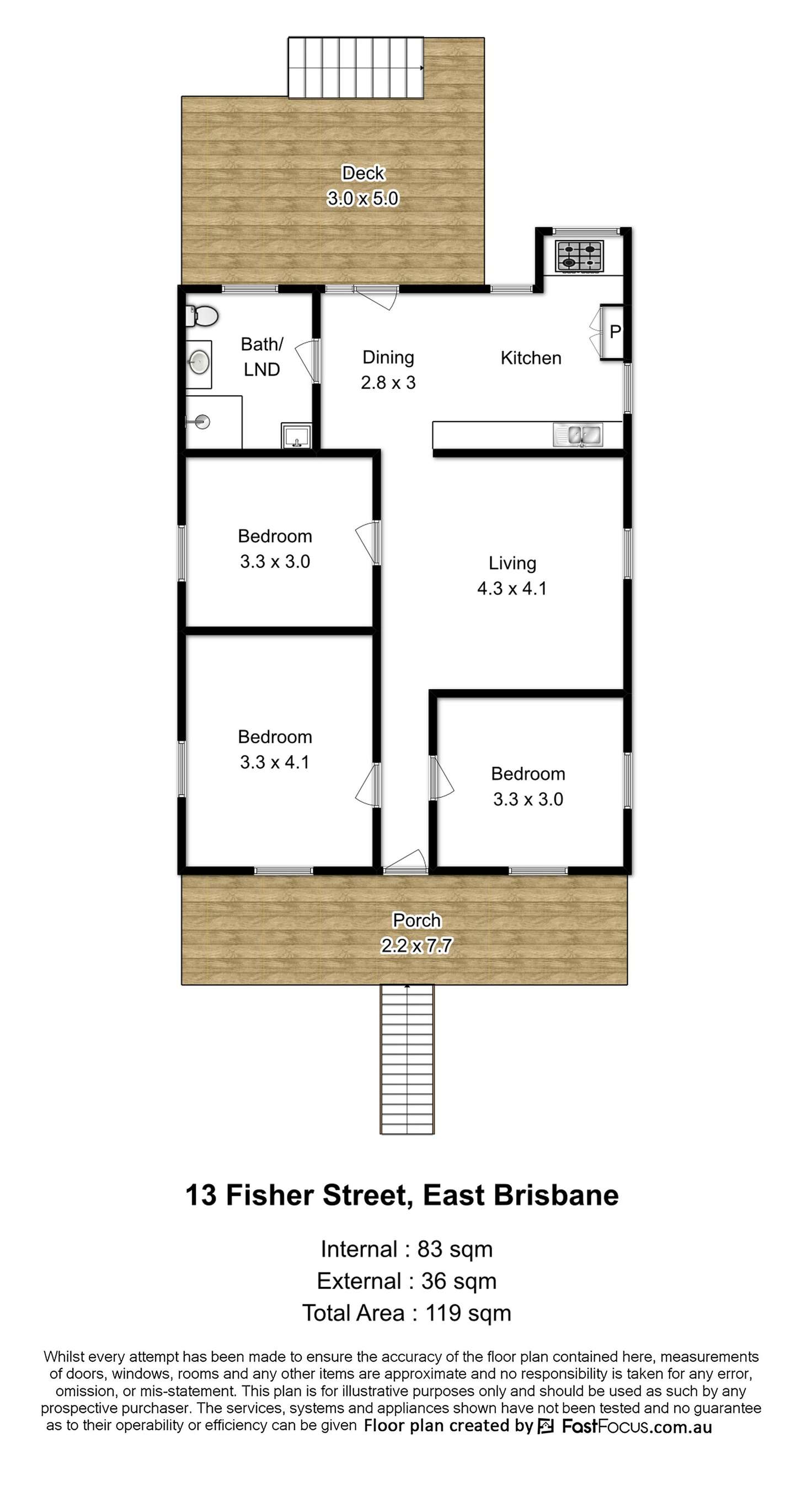 Floorplan of Homely house listing, 13 Fisher Street, East Brisbane QLD 4169