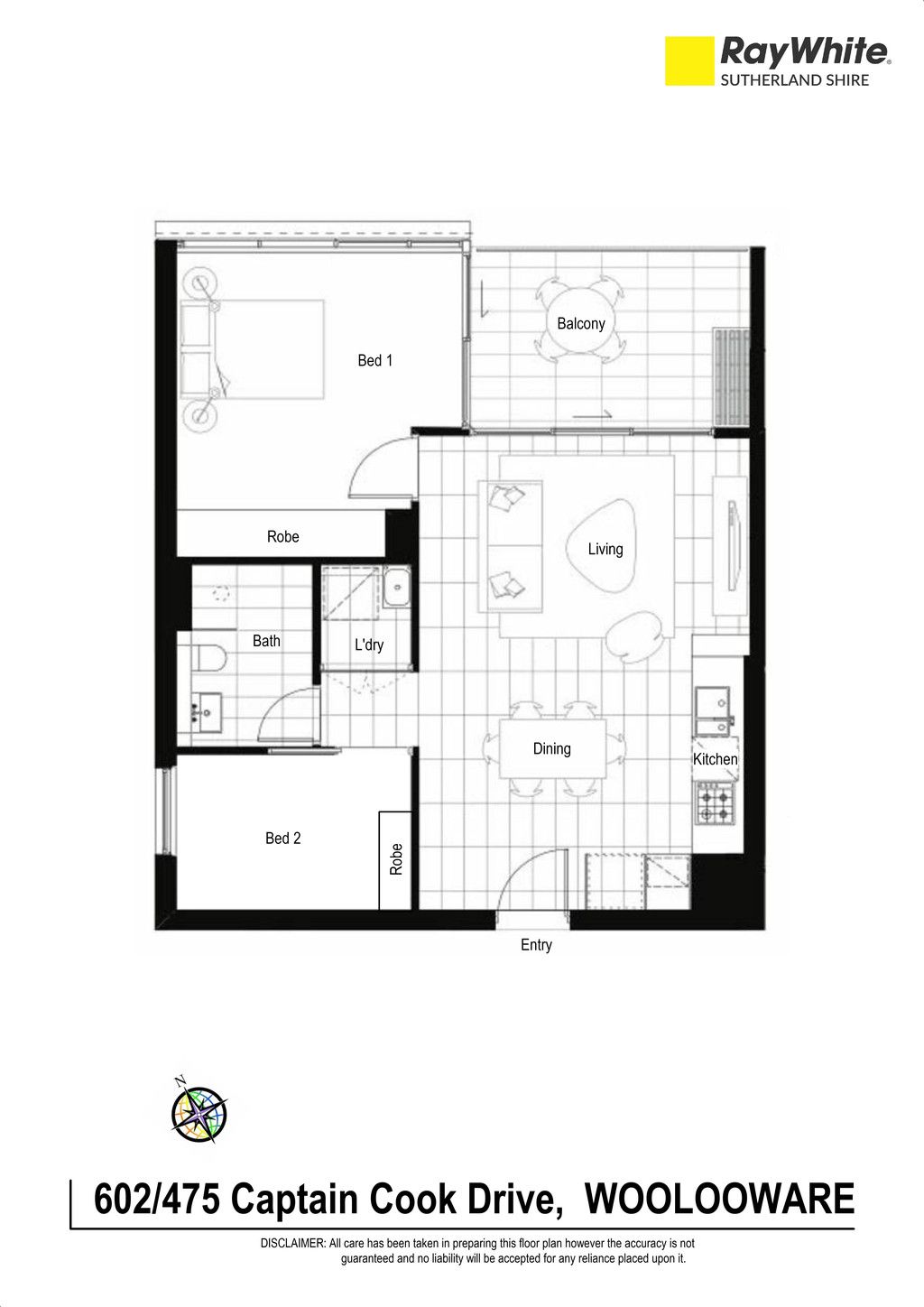 Floorplan of Homely apartment listing, 602/475 Captain Cook Drive, Woolooware NSW 2230