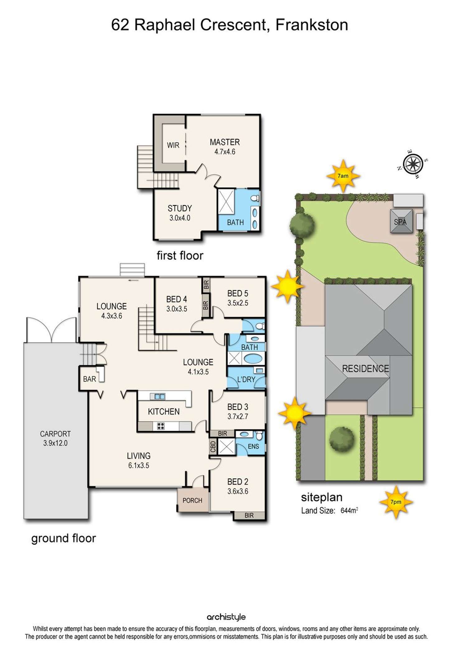 Floorplan of Homely house listing, 62 Raphael Crescent, Frankston VIC 3199