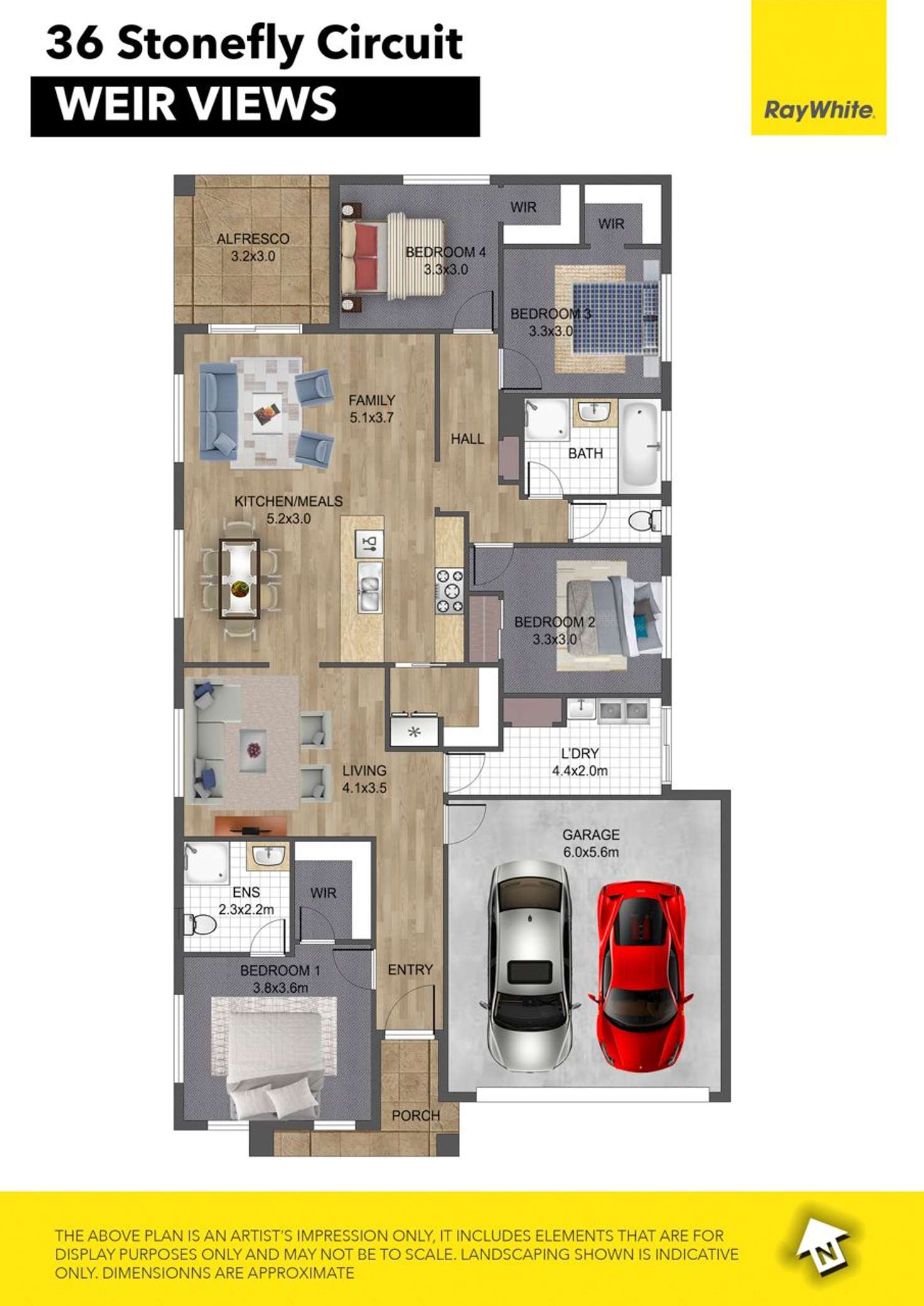 Floorplan of Homely house listing, 36 Stonefly Circuit, Weir Views VIC 3338