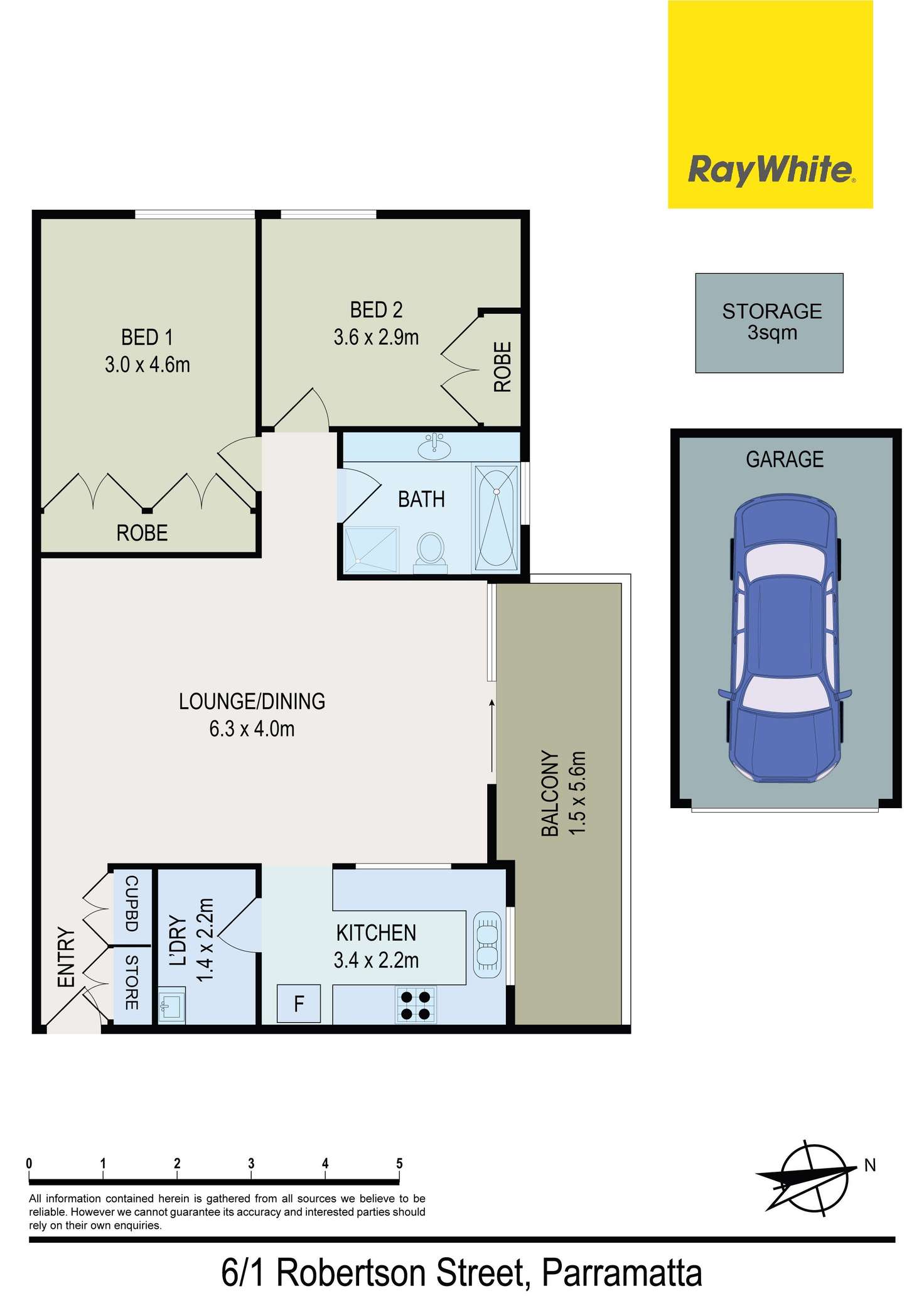 Floorplan of Homely unit listing, 6/1 Robertson Street, Parramatta NSW 2150