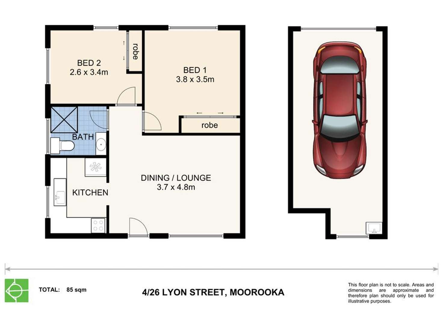 Floorplan of Homely unit listing, 4/26 Lyon Street, Moorooka QLD 4105