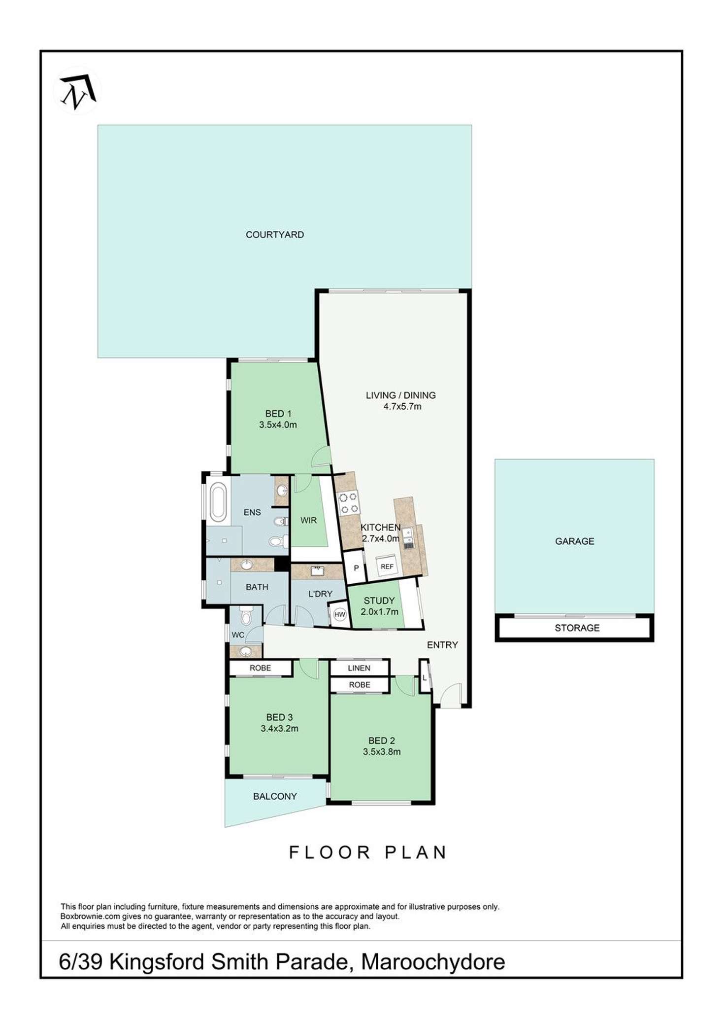 Floorplan of Homely unit listing, 6/39 Kingsford Smith Parade, Maroochydore QLD 4558