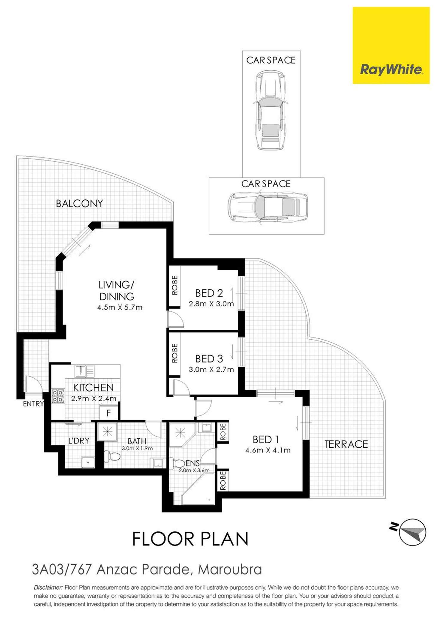 Floorplan of Homely unit listing, 3A03/767 Anzac Parade, Maroubra NSW 2035