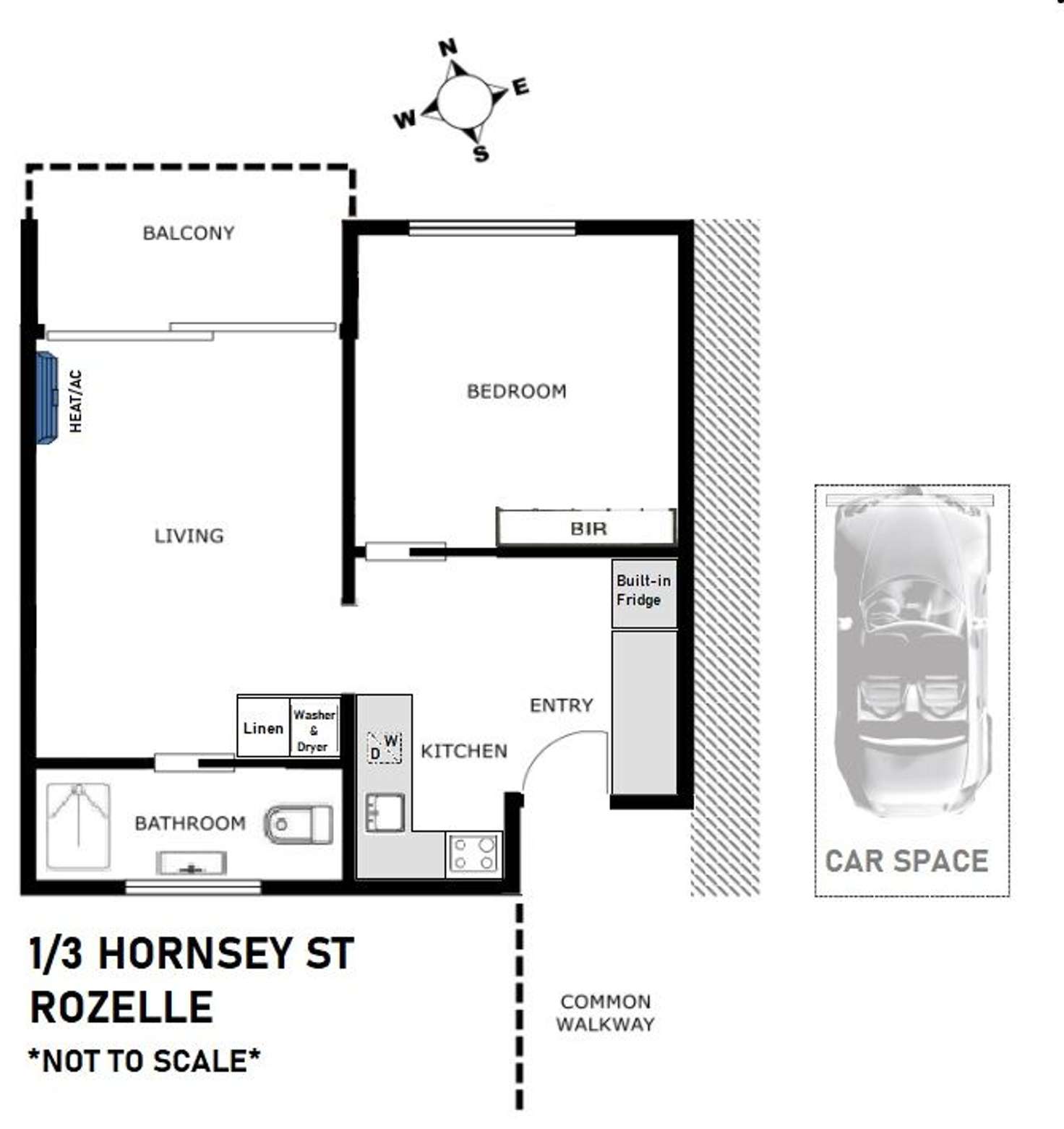 Floorplan of Homely apartment listing, 1/3 Hornsey Street, Rozelle NSW 2039