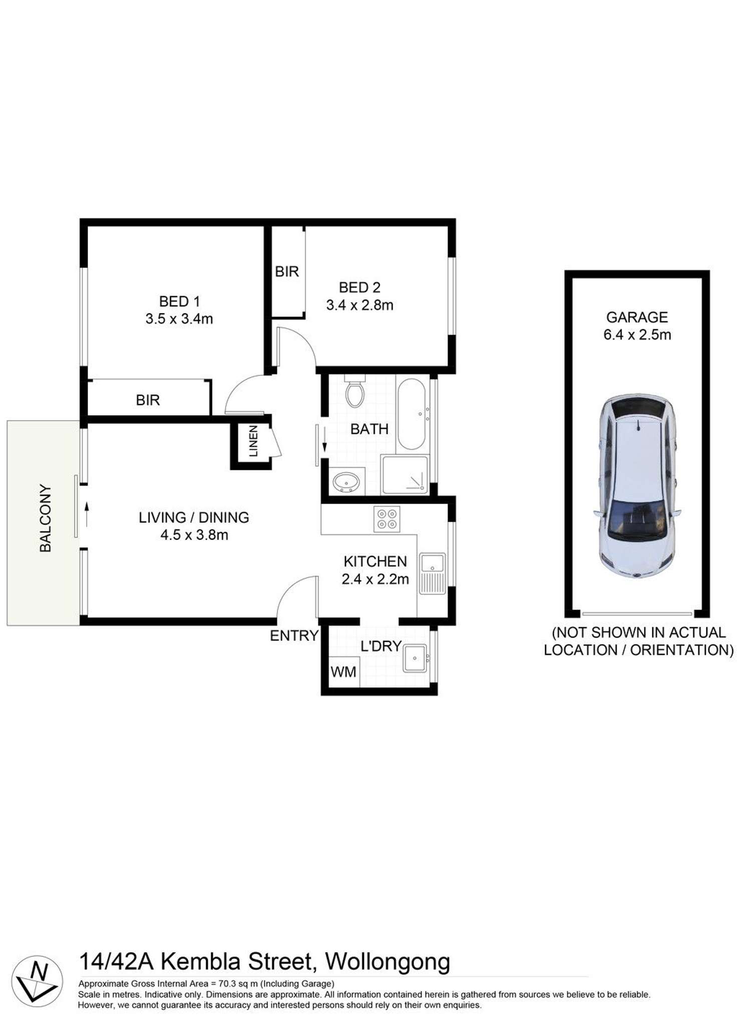 Floorplan of Homely unit listing, 14/42A Kembla Street, Wollongong NSW 2500